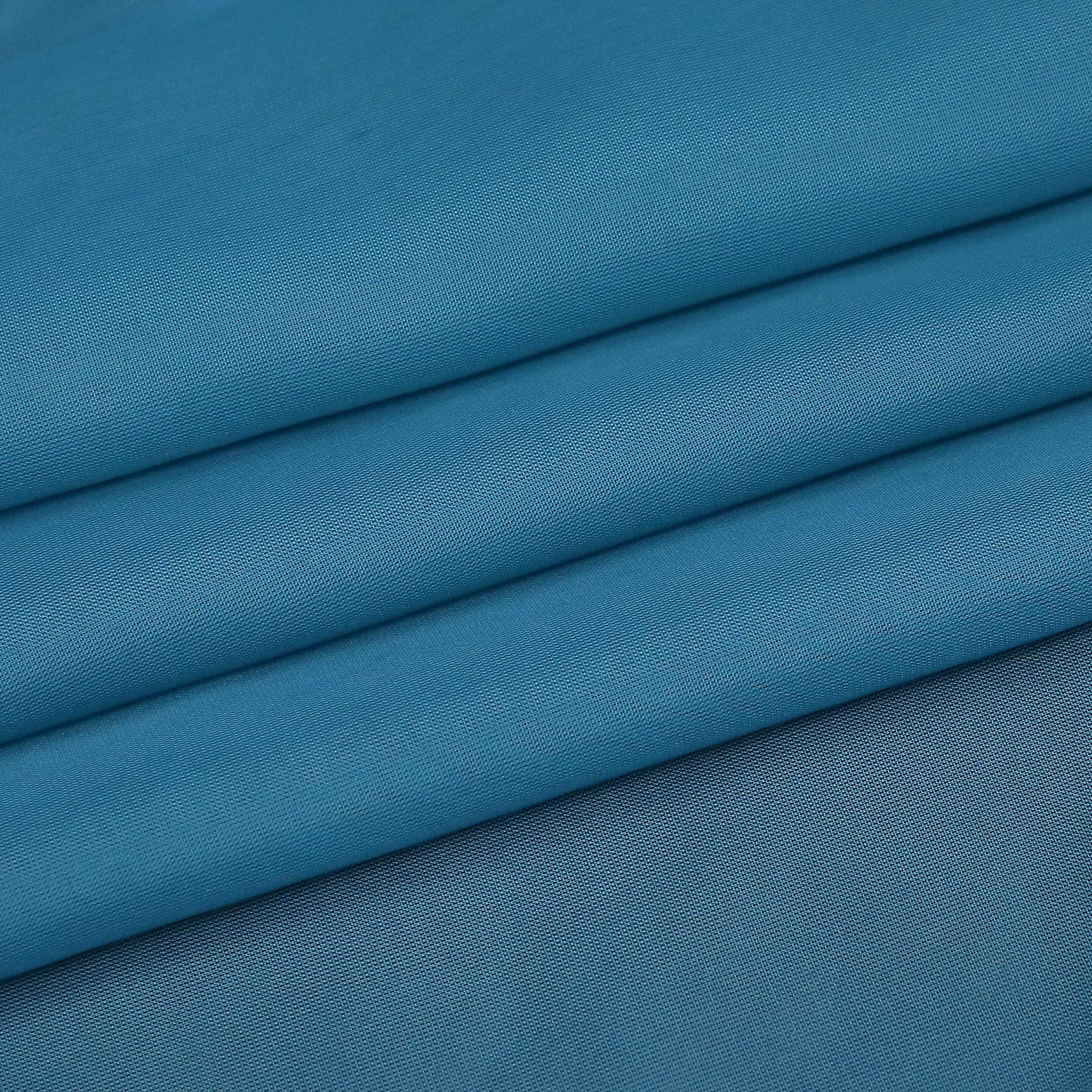 Sheer Voile Swag Curtains with Rod Pocket - Peacock Blue Window Valance (47x49 Inch, 2 Pack) - Elegant Kitchen & Living Room Curtains for Light Filtering & Privacy