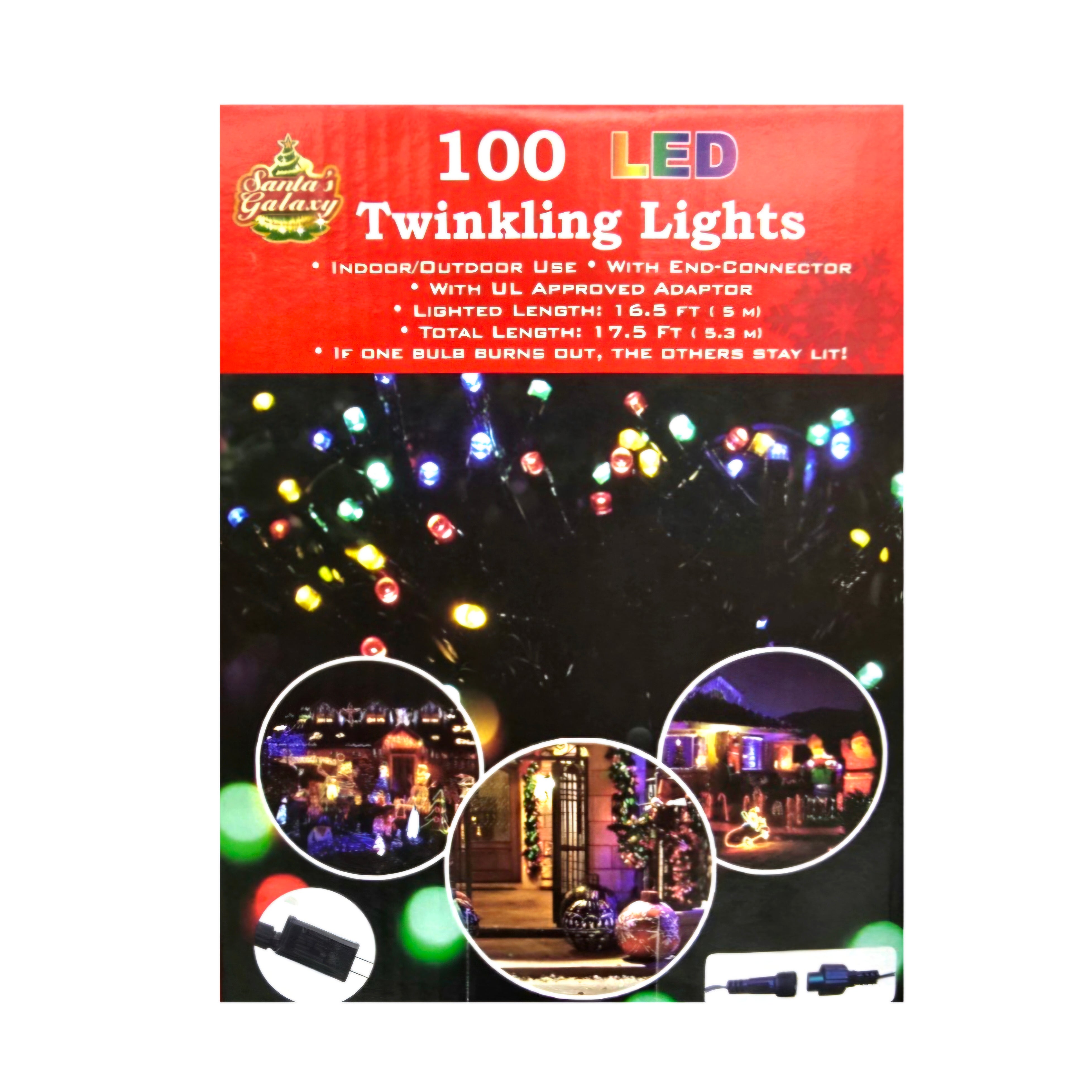 100 LED Multicolor Twinkling Fairy Lights - Perfect for Christmas Tree, Party, Wedding & Home Decor
