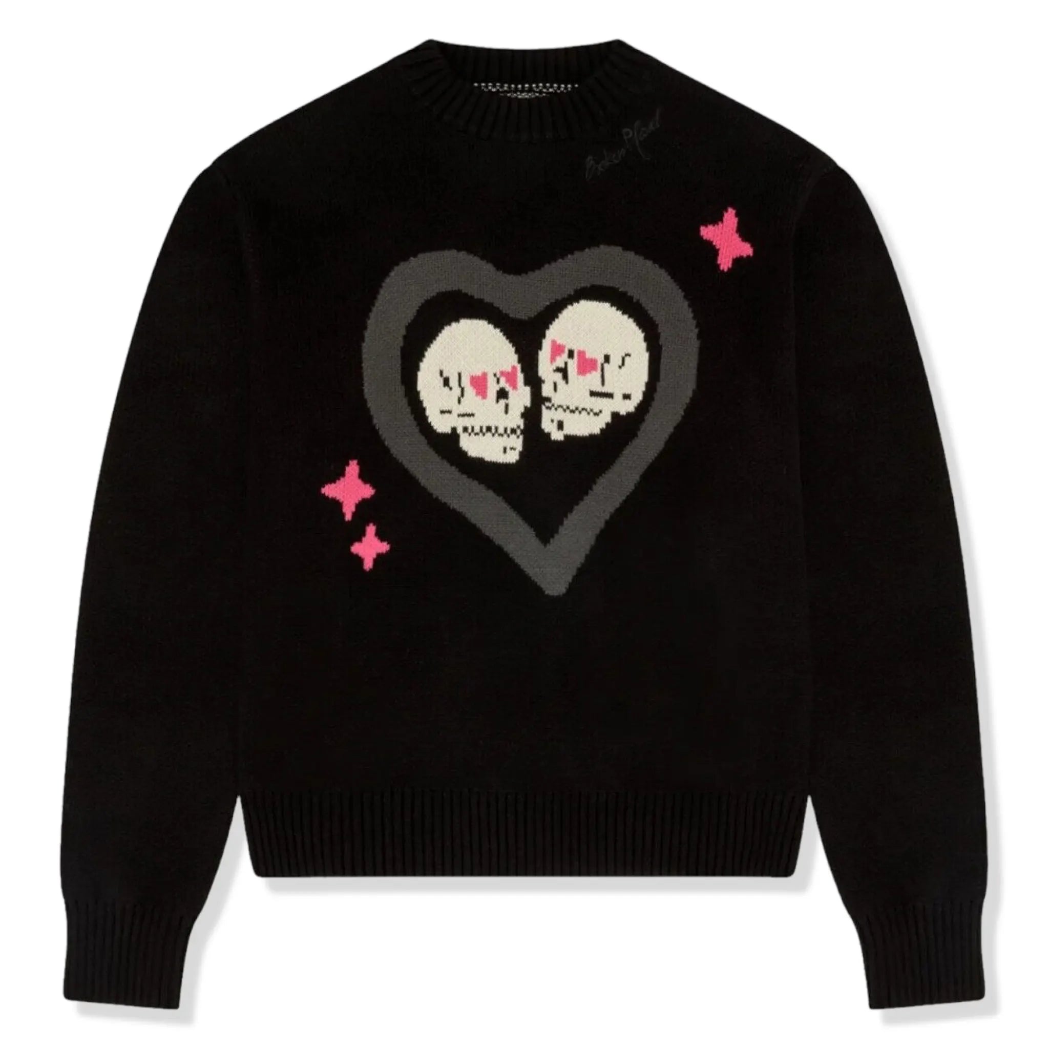 Broken Planet Hearts Are Made To Be Broken Midnight Black Knit Sweatshirt | Trendy Streetwear Pullover | Perfect for Casual Outfits & Winter Layering