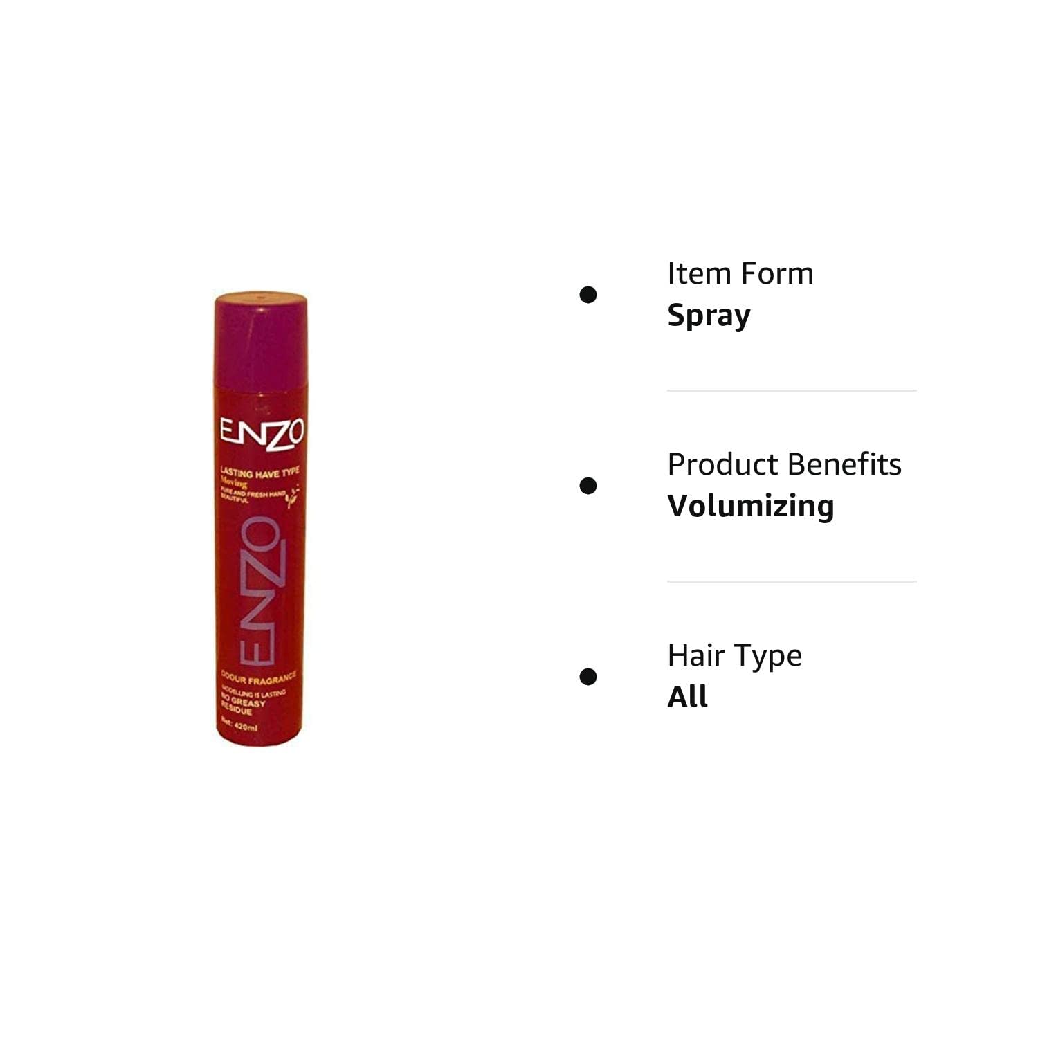 Enzo Hair Spray Combo Pack (2-Pack) - Super Strong Hold Hairspray for All Hair Types | Styling, Volume & Long-Lasting Hold for Everyday, Parties & Special Occasions