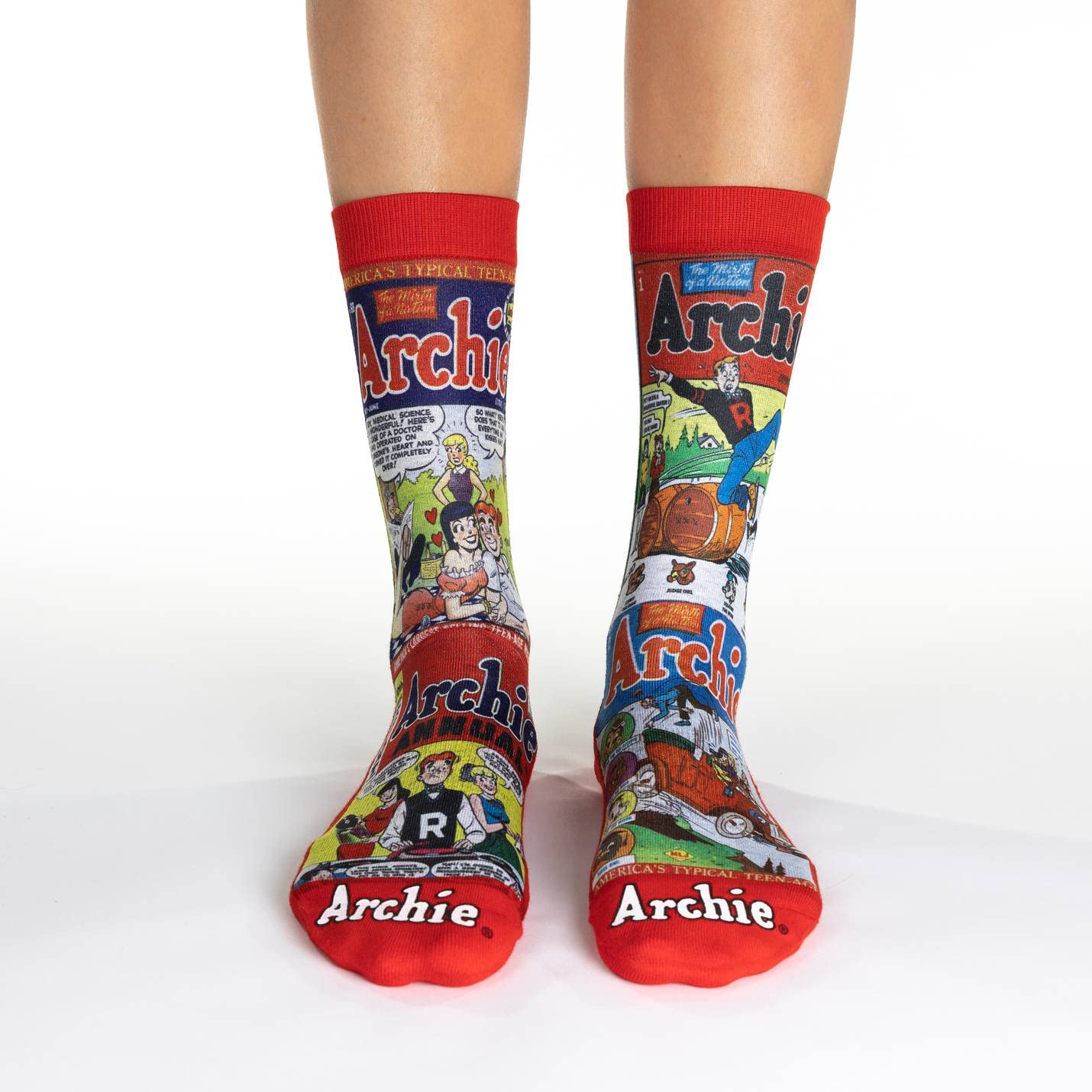 Good Luck Sock Women's Archie Comic Socks - Fun Retro Cartoon Crew Socks for Adults - Perfect Gift for Comic Fans & Vintage Lovers