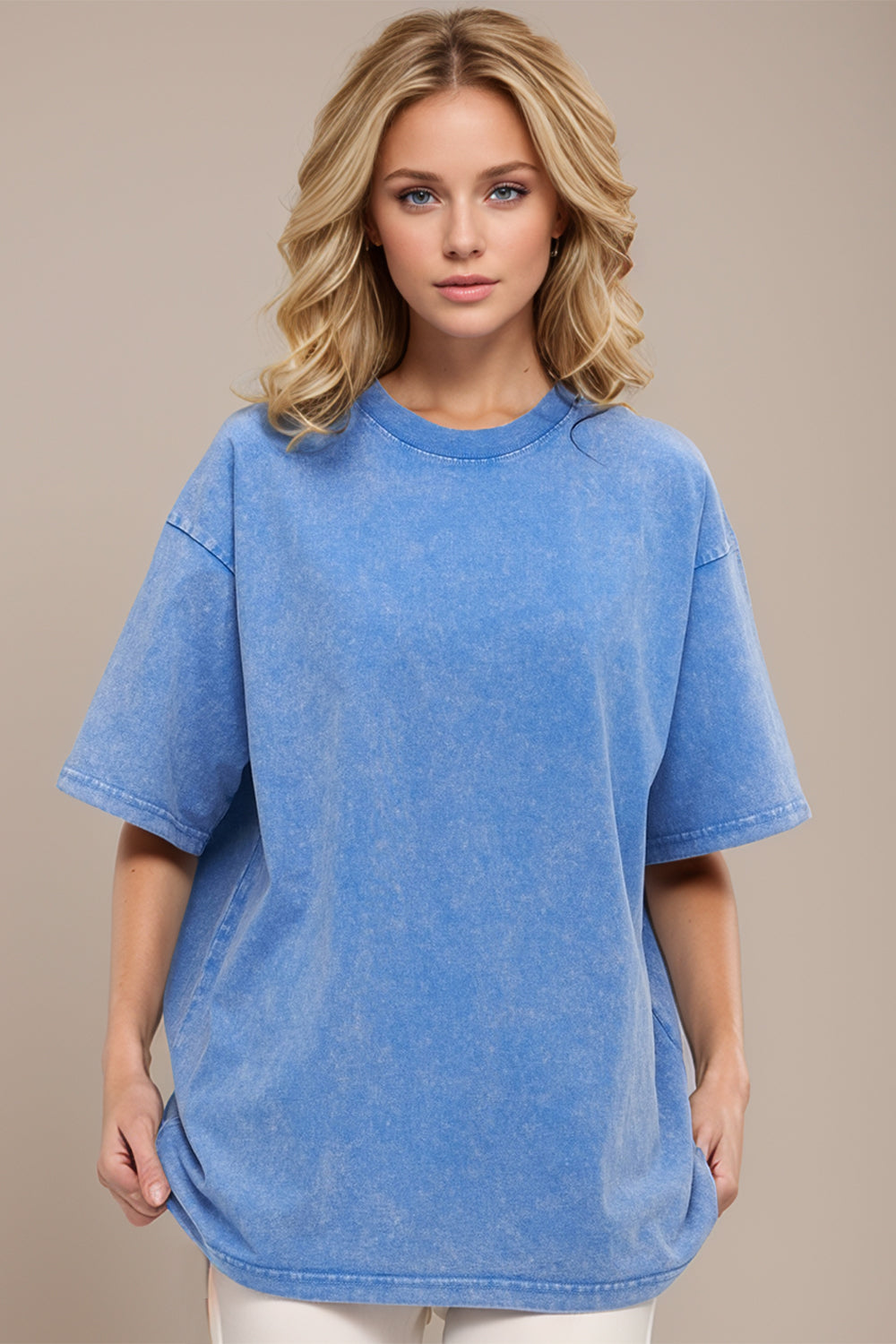 Basic Bae Round Neck Half Sleeve T-Shirt for Women | Casual Cotton Tee | Perfect for Everyday Wear, Outings & Layering