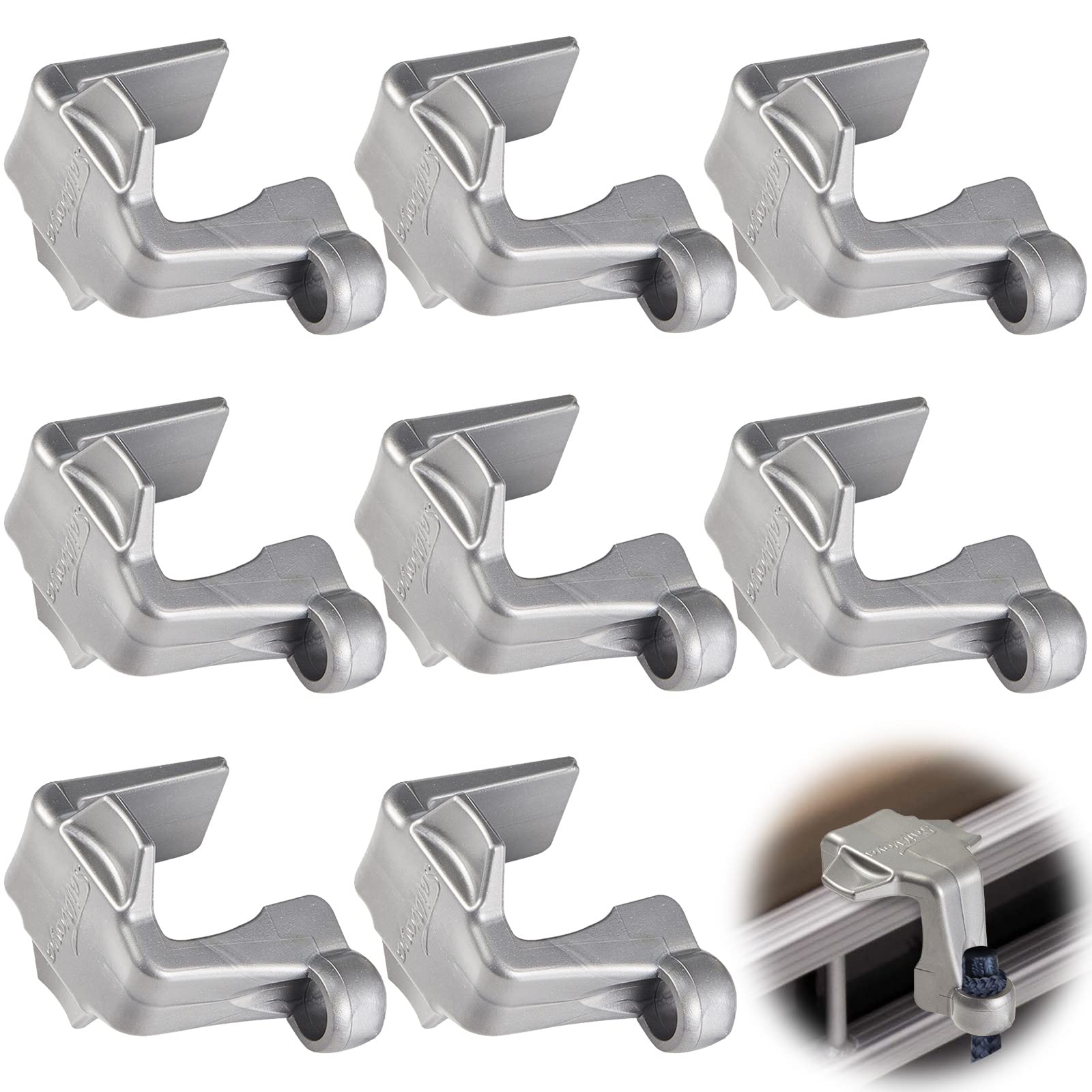 Premium Pontoon Boat Fender Clips - Heavy Duty Square Rail Hangers & Adjusters for Secure Docking - Compatible with Most Pontoon Bumpers - Perfect for Marinas, Docks & Waterfront Protection
