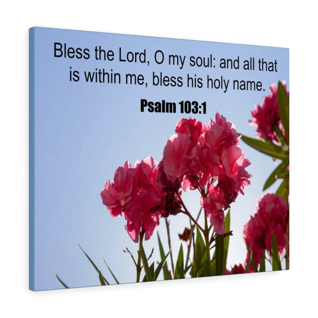 Bless The Lord Bible Verse Canvas - Psalm 103:1 Christian Wall Art for Home Decor, Gift for Religious Occasions, Church & Prayer Room Inspiration