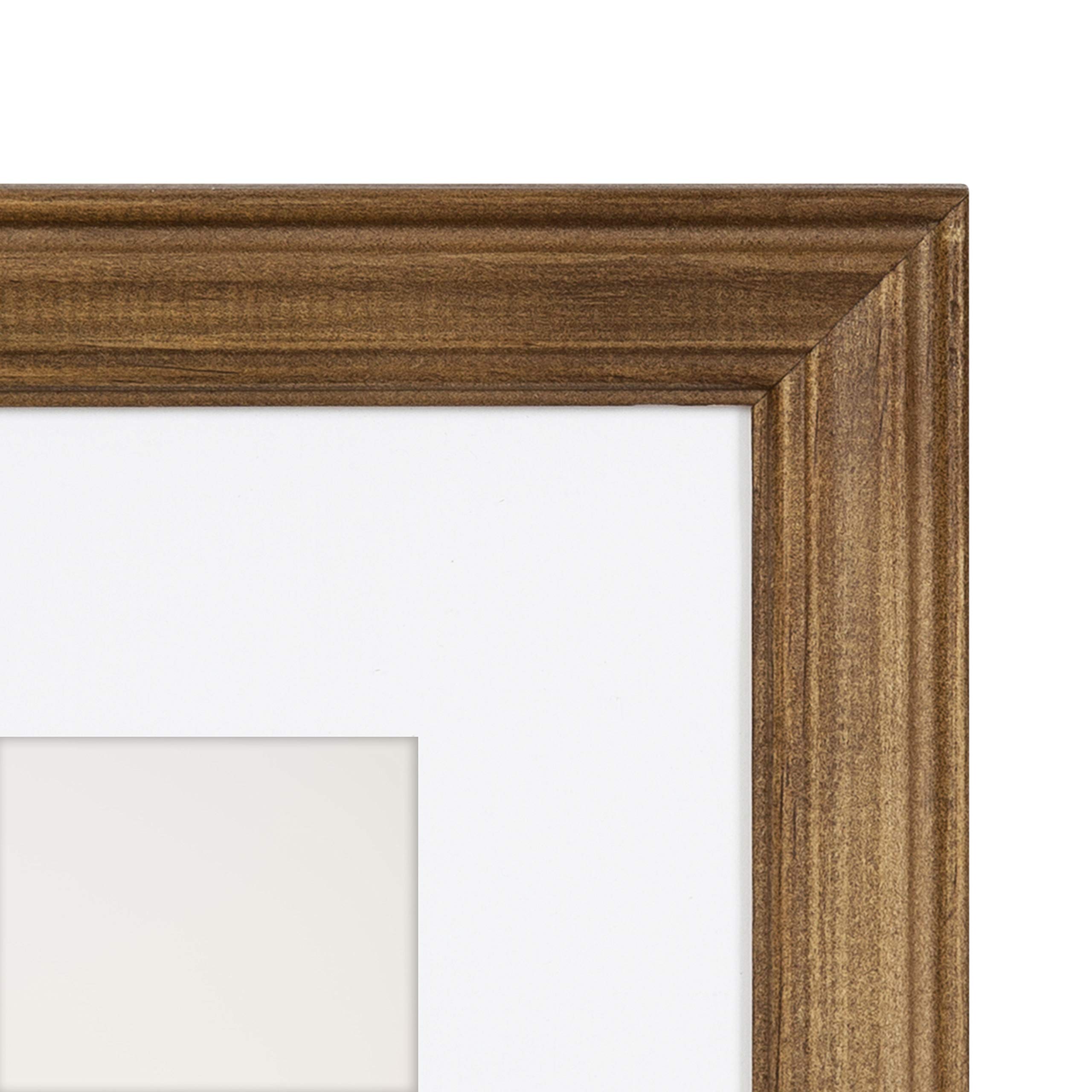 Kate and Laurel Bordeaux Gallery Frame Wall Kit - Set of 6 Natural Rustic Brown Wooden Picture Frames for Wall Decor | Perfect for Living Room, Bedroom, Office & Home Gallery Displays