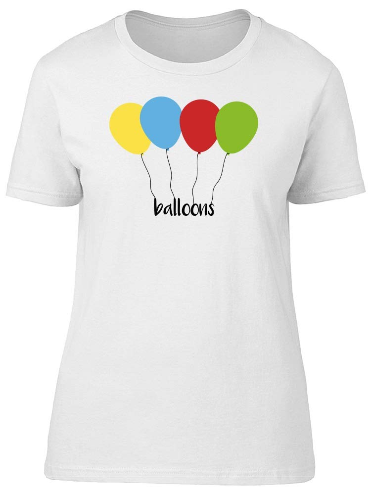 Women's Balloon & Word Balloon Tee - Fun Graphic T-Shirt for Casual Wear, Parties & Gifts