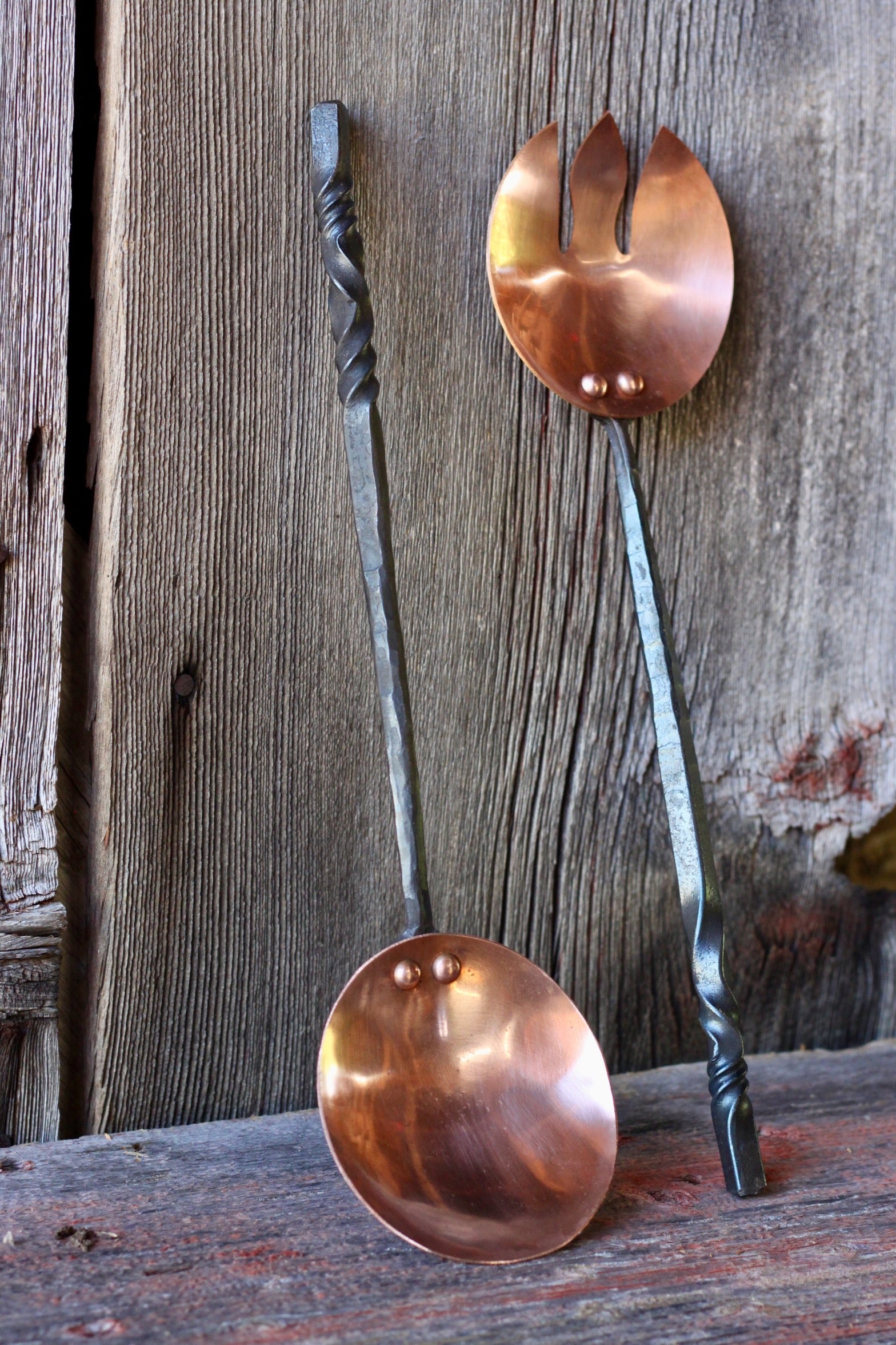 Premium Copper Salad Tongs - 12