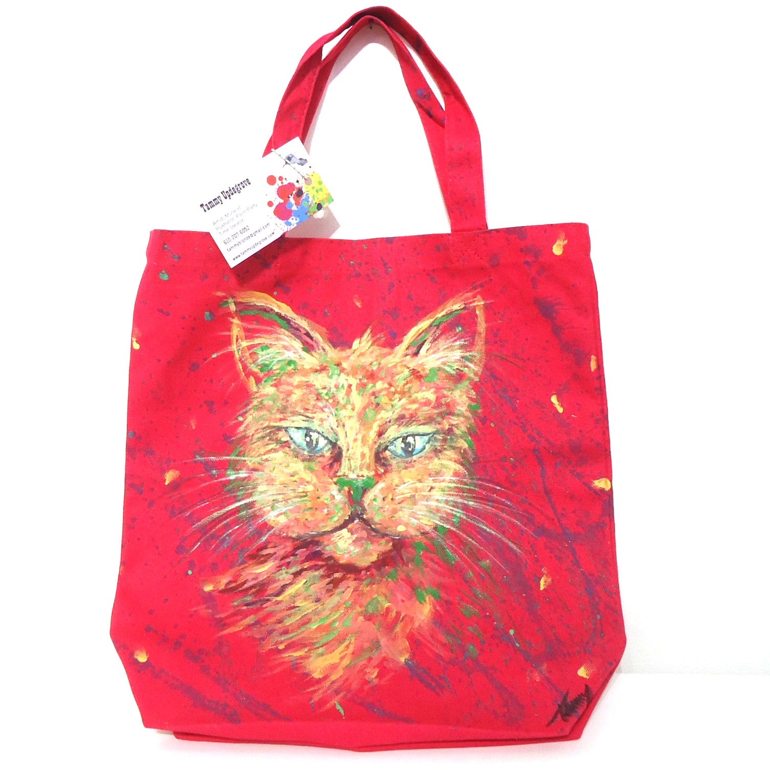 Hand Painted Canvas Tote Bag - Eco-Friendly Reusable Shopping Bag for Women - Perfect for Groceries, Beach, Work & Travel