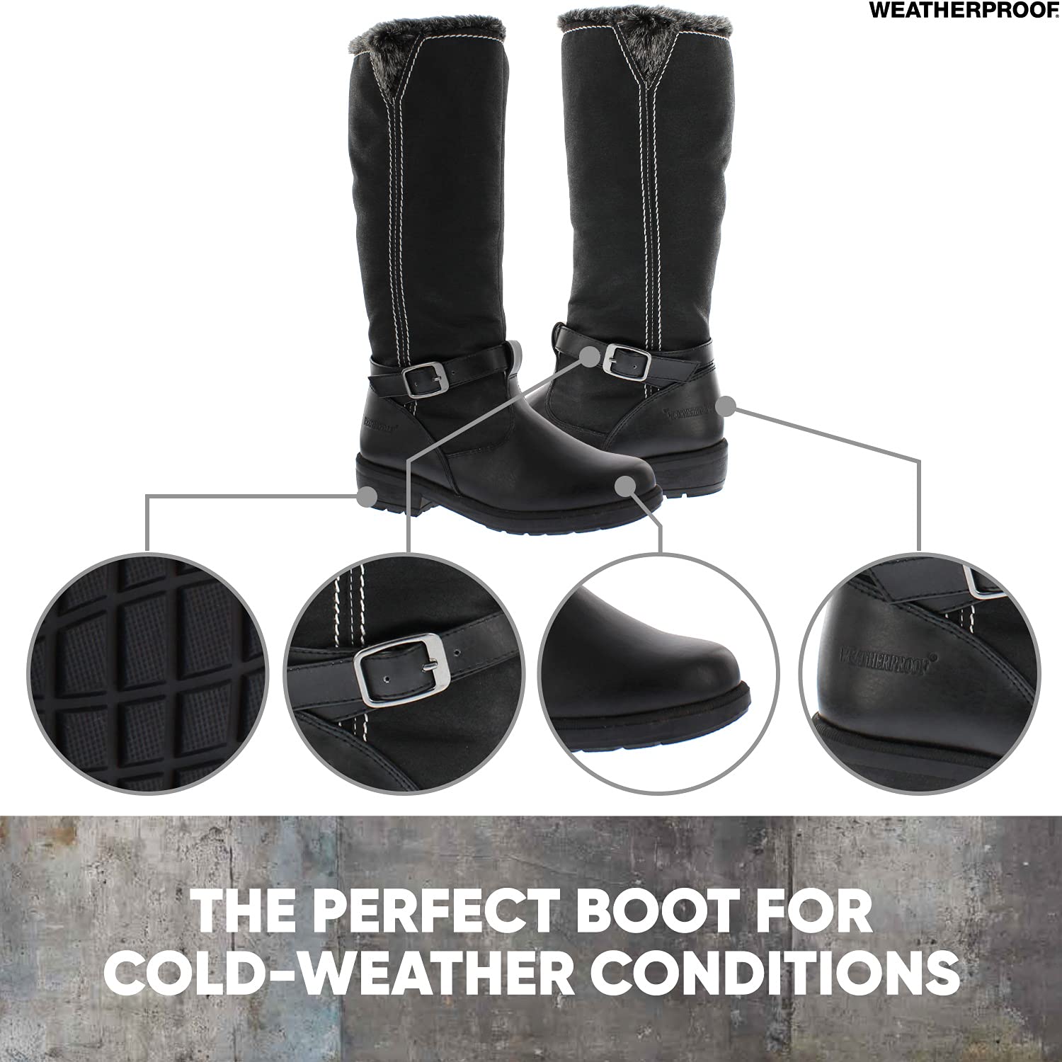 Weatherproof Women's Debby Snow Boots - Waterproof Winter Boots for Women with Warm Fleece Lining - Perfect for Snowy Days, Hiking & Outdoor Activities