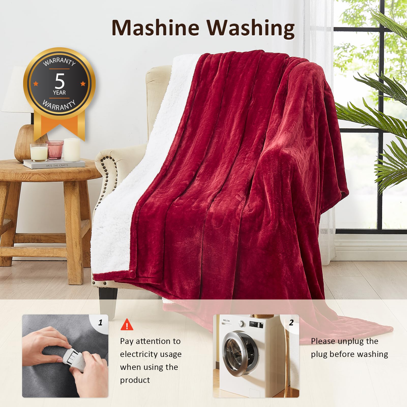 Premium Electric Heated Blanket 100