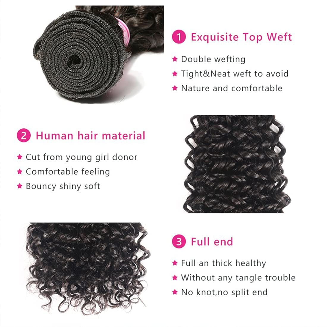 Beauty Forever Jerry Curly 3 Bundles With 5X5 HD Lace Closure Brazilian Unprocessed Virgin Human Hair Weave - 18 18 18 + 16 Inch Free Part Lace Closure Natural Color Virgin Remy Hair Extensions for Stunning Curly Hairstyles & Daily Wear