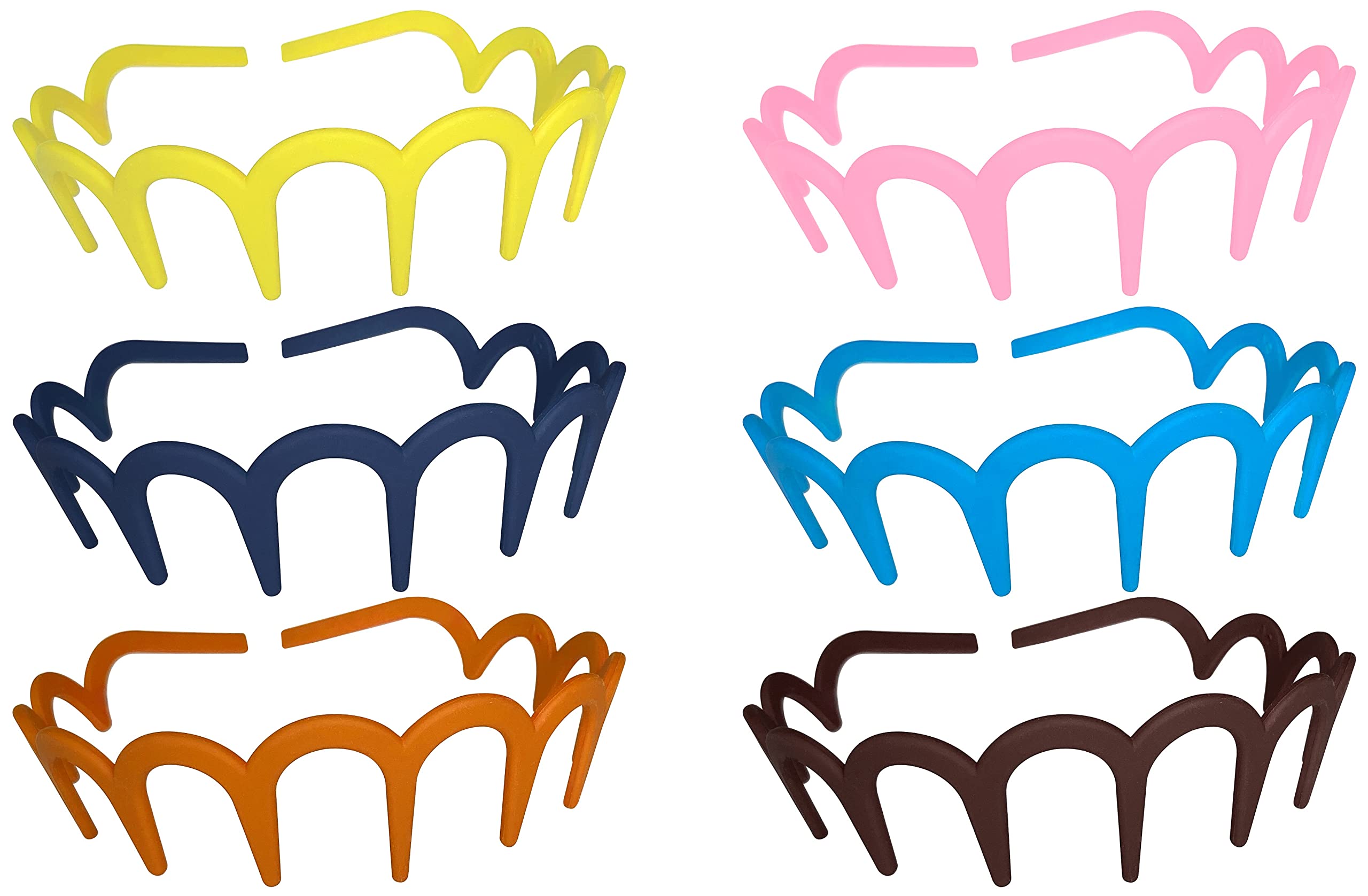ANNA CREATIONS Matte Multicolor Plastic Hair Clips - Fancy Teeth Comb Hair Bands for Women & Girls (6-Pack) - Perfect for School, Parties & Everyday Styling