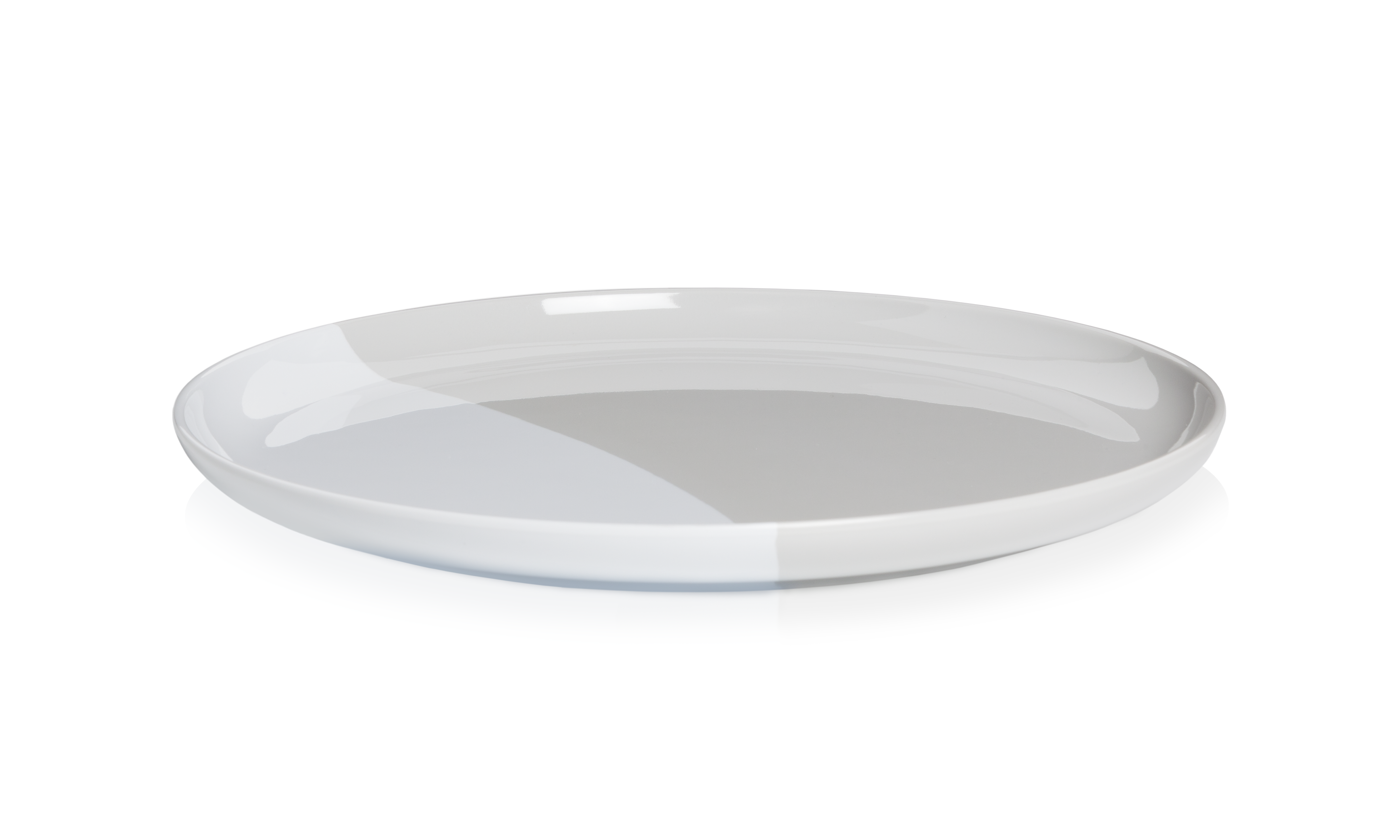 Premium Melamine Dinner Plates - Set of 4 (1/2 & 1/2 Silver/Grey) - Durable & Stylish for Outdoor Dining, Picnics, and Everyday Use