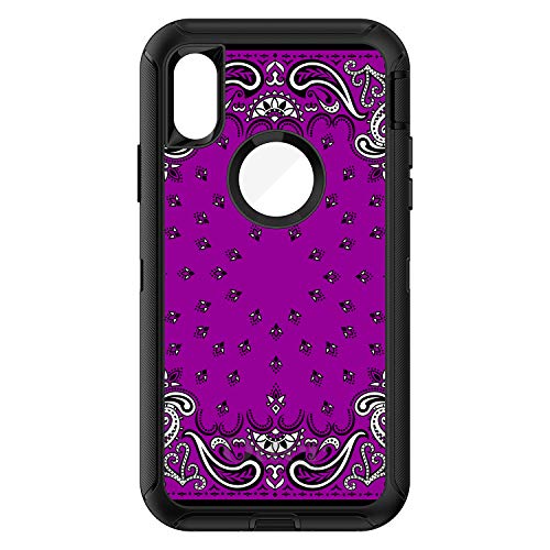 Bandana Print - Purple, Black, White On Black Case