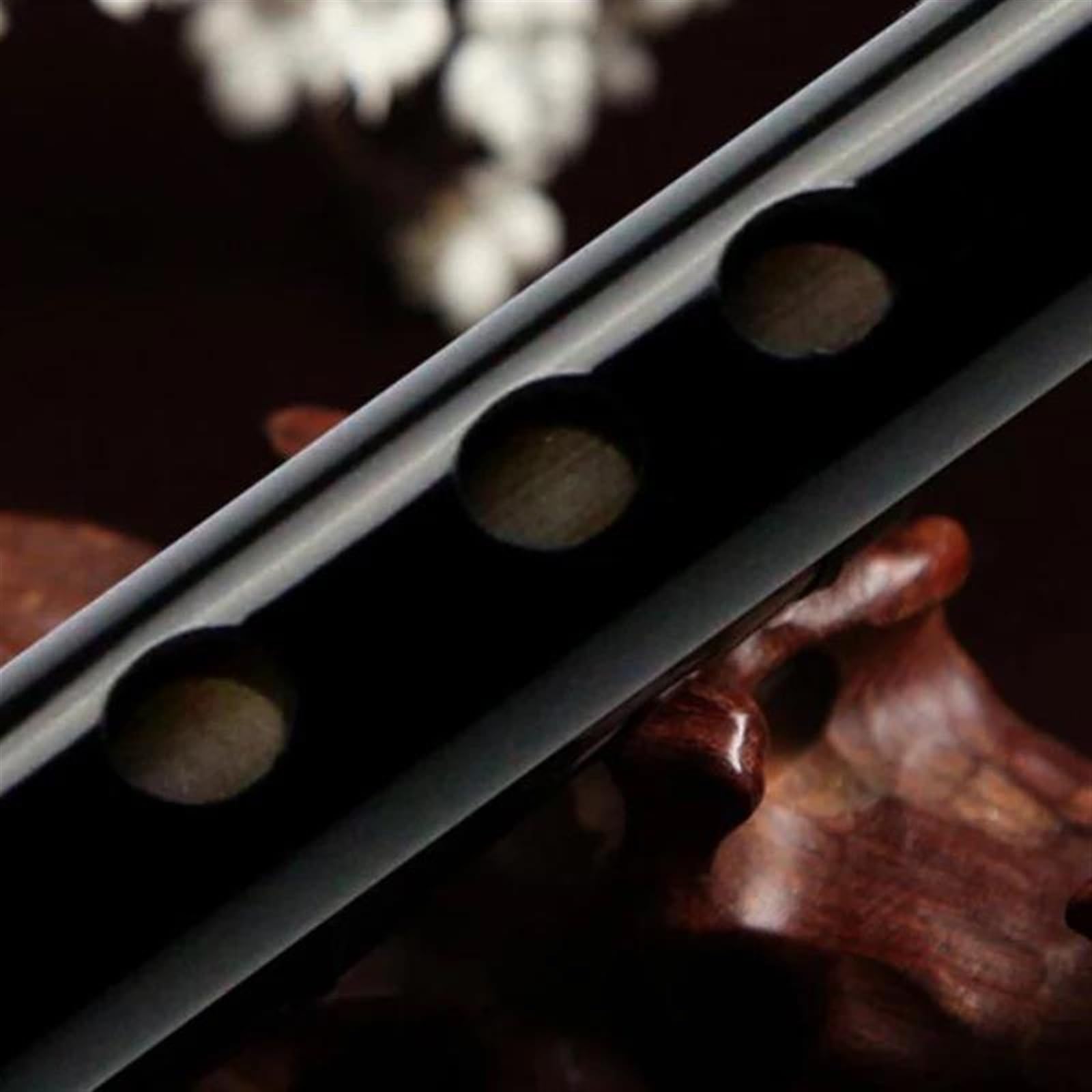 Professional Black Bamboo Flute - Exquisite Handmade Woodwind Instrument for Beginners, Traditional Transverse Flute in Key of E - Perfect for Music Practice, Performances & Cultural Events