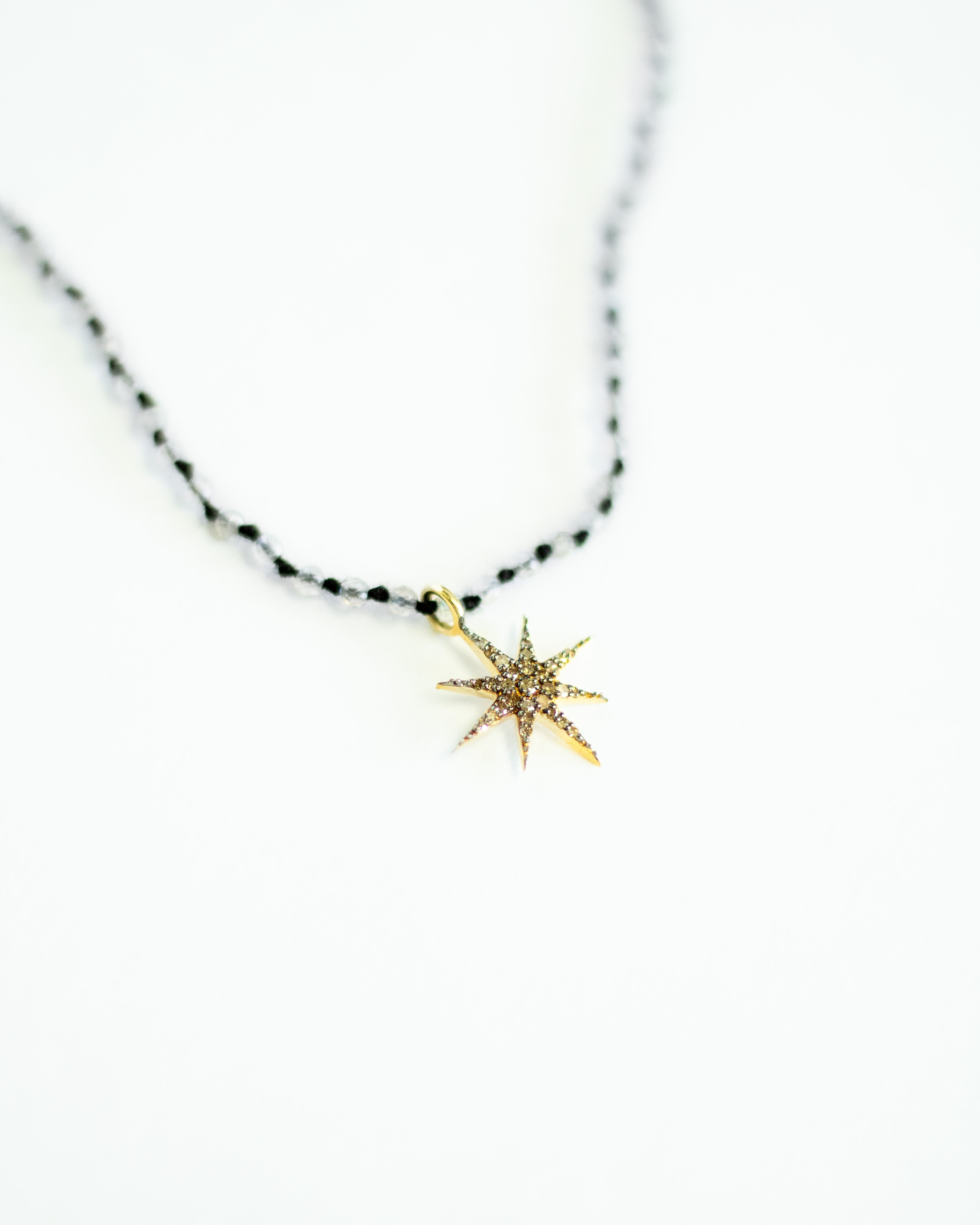 Labradorite & Diamond North Star Necklace by Art Of Ceremony - Elegant Healing Crystal Jewelry for Women, Spiritual Protection & Positive Energy - Perfect for Meditation, Yoga, Gifts & Special Occasions