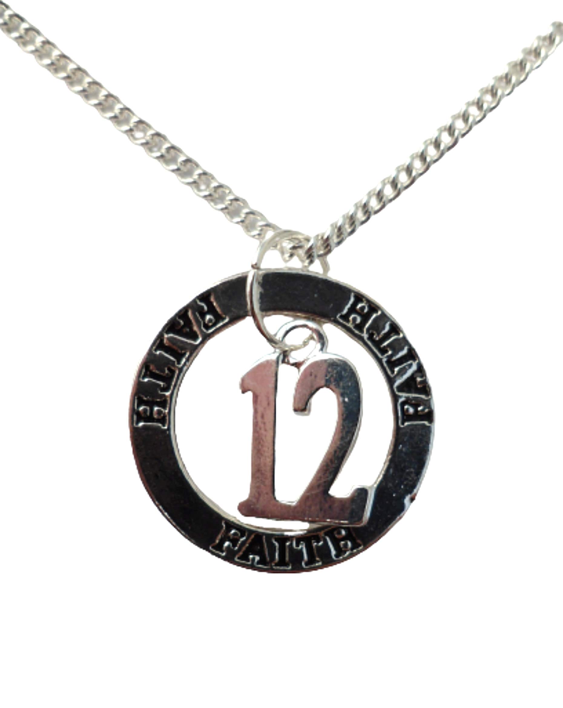 12 Silver Plated Charm Necklace for Birthday & Anniversary - Faith Circle Jewelry Gift