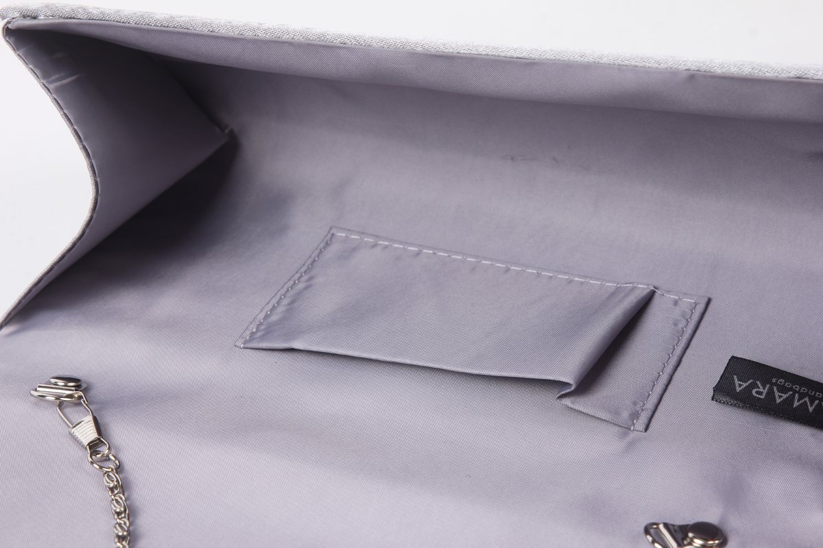 Damara Women's Satin Pleated Clutch Bag - Elegant Silver Evening Purse for Wedding, Bridal, Prom & Formal Events - Large Size Handbag for Parties, Dinners & Special Occasions