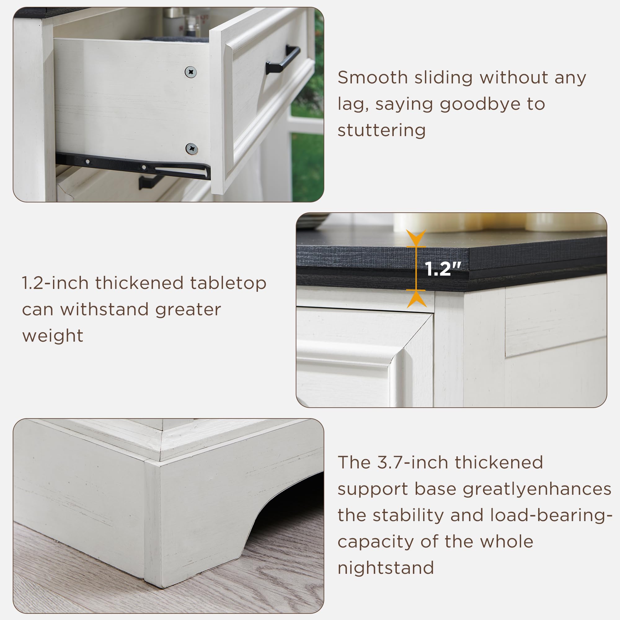 Rustic Farmhouse 5-Drawer Dresser Chest for Bedroom - 46