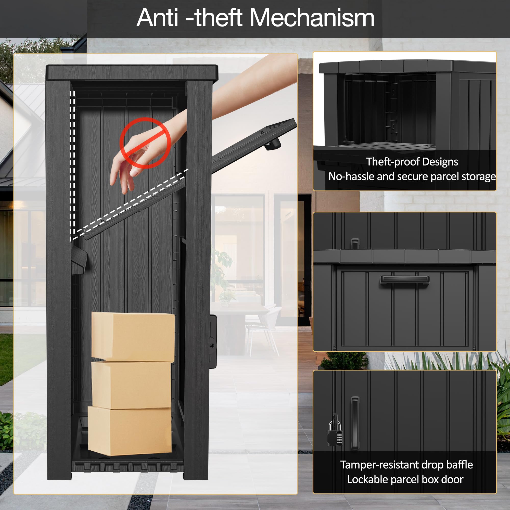 Lockable Secure Delivery Box for Porch - Weatherproof Package Storage with Anti-Theft Design | Perfect for Home, Apartment & Online Shopping Package Protection