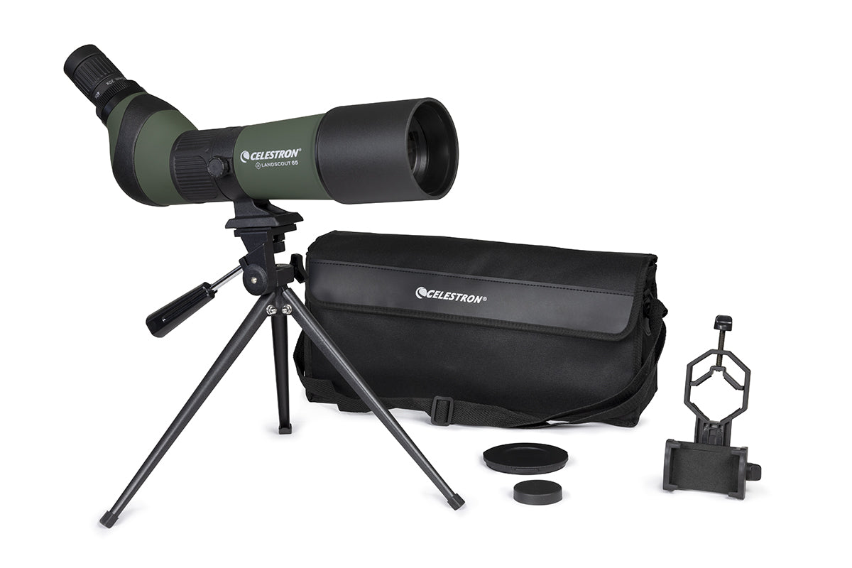 LandScout 20-60x65mm Angled Zoom Spotting Scope with Tripod & Phone Adapter - Perfect for Bird Watching, Hunting, Target Shooting & Outdoor Adventures