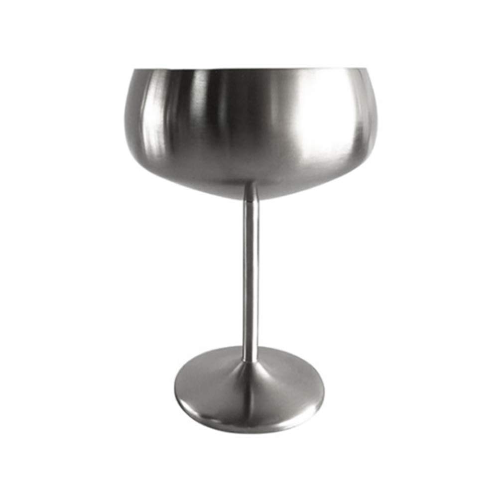 DOITOOL 1pc 450ML Stainless Steel Champagne Glass - 304 Grade Wide Mouth Metallic Cup for Restaurant, Bar & Home Use - Elegant Brilliance Silver Design - Perfect for Cocktails, Sparkling Wine & Beverages