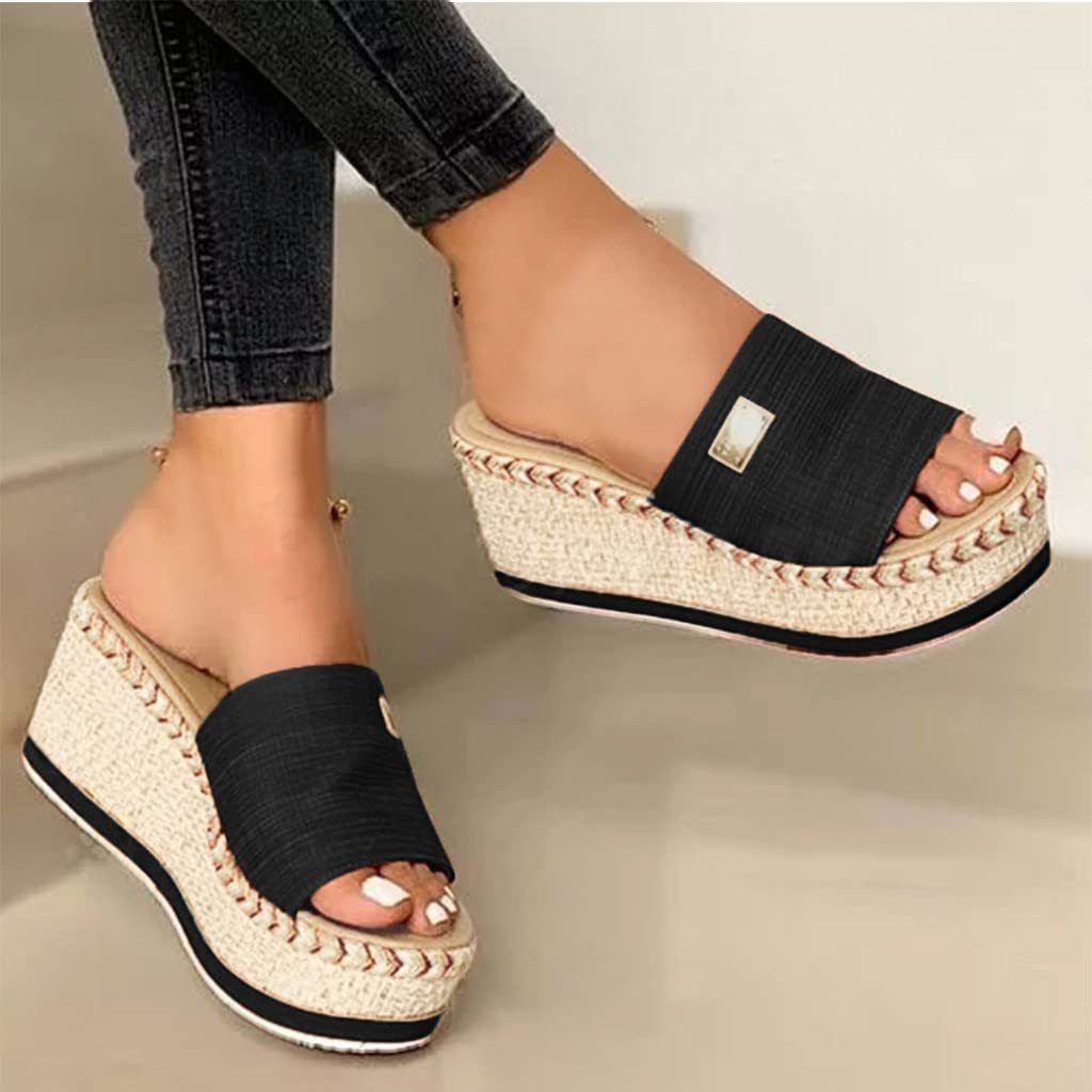 Women's Slip-On Casual Beach Sandals with Wedge Heel - Comfortable Espadrilles for Summer 2024 | Perfect for Vacation, Walking, and Outdoor Activities