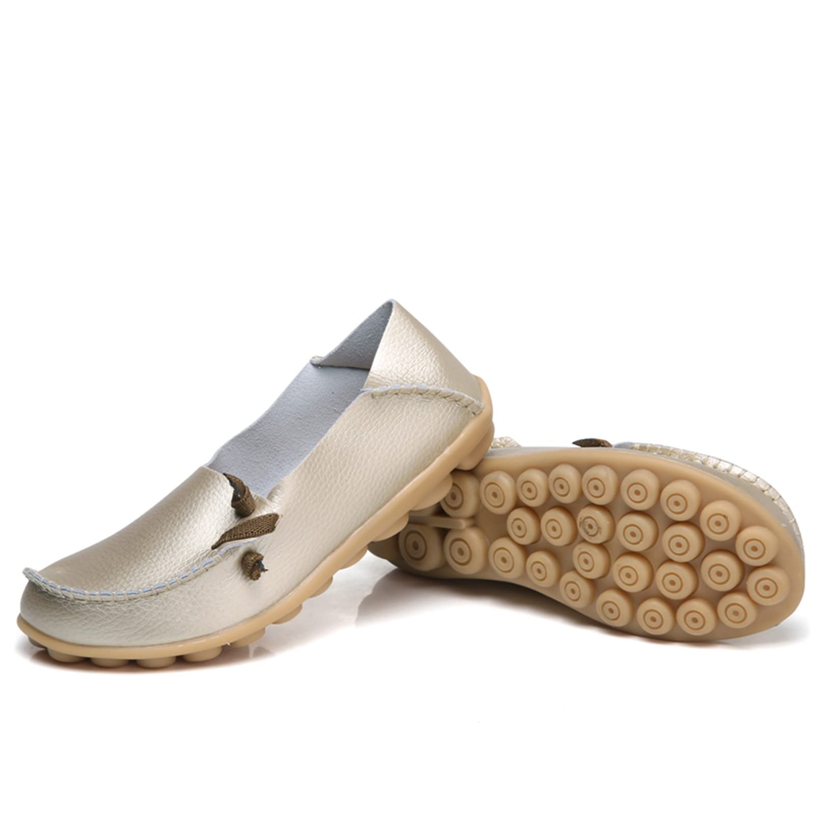 Women's Fashion Wedge Sneakers - Breathable Lace-Up Casual Flats in Gold | Perfect for Everyday Wear, Work & Walking Comfort