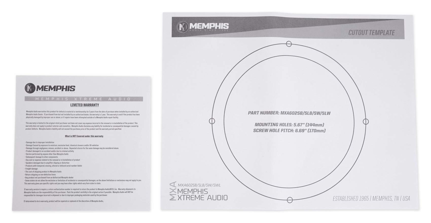 Memphis Audio MXA602SLW 80 Watt 6.5 Inch White Marine LED Speakers - Waterproof Boat Stereo System for Outdoor Marine Use on Boats, Yachts, and Pool Areas