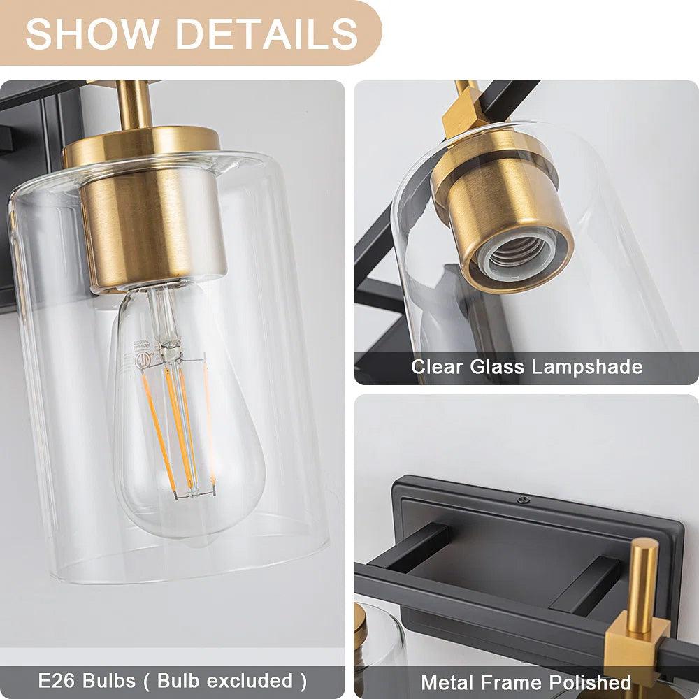 Jasper Modern Clear Glass 5-Light Bathroom Vanity Light Fixture - Perfect for Bathroom, Powder Room, and Dressing Area Lighting