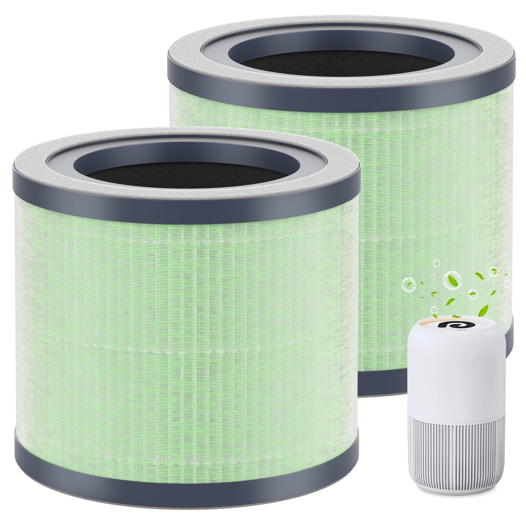 SAKEGDY TR-8080 Replacement Air Purifier Filters (2 Pack) - 4-in-1 True HEPA Filter Compatible with Dreamegg TR-8080 - Perfect for Home, Office & Bedroom Air Purification