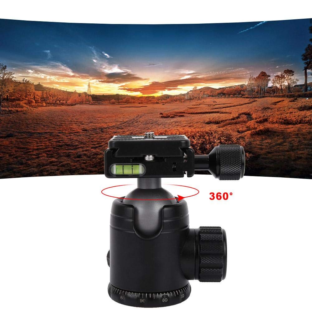 360 Degree Rotating Panoramic SLR Camera Tripod Ball Head with Quick Release Plate - 36mm Sphere & 60mm Plate for DSLR Photography, Vlogging, and Outdoor Shooting