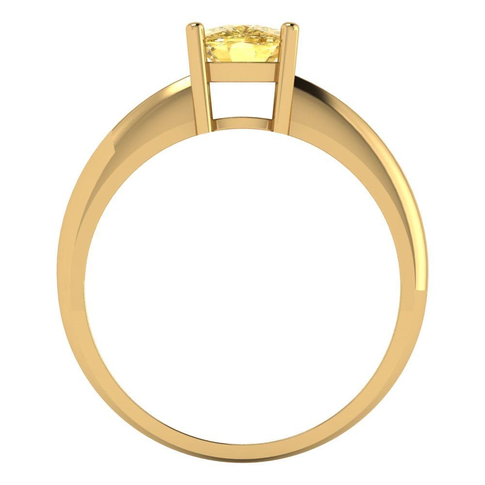 1.0ct Canary Yellow Cushion Cut Simulated Diamond Ring - 14k Gold for Engagement & Anniversary