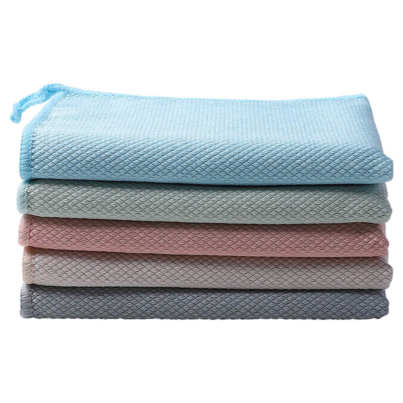 Premium Cotton & Microfiber Kitchen Dish Towels Set - Super Absorbent Cleaning Cloths for Washing Dishes, Countertops & Glassware (Multicolor, Standard Size) | Ideal for Kitchen, Dining Room & Bar Use