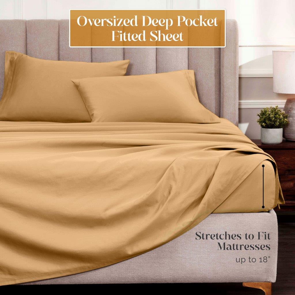 Premium 1500 Thread Count Egyptian Cotton Sheet Set - Eco-Friendly, Breathable & Hypoallergenic - Perfect for Luxury Bedding & Hot Sleepers