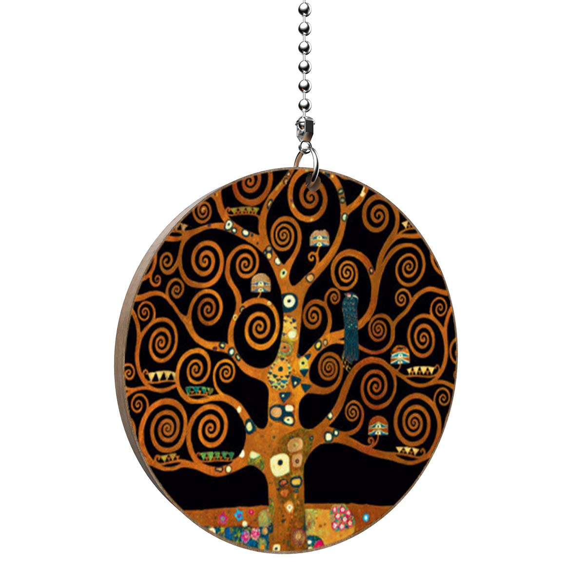 Gustav Klimt Tree of Life Hardwood Ceiling Fan Pull Chain & Light Switch - Perfect for Home Decor, Art Lover Gifts, and Vintage Style Interiors