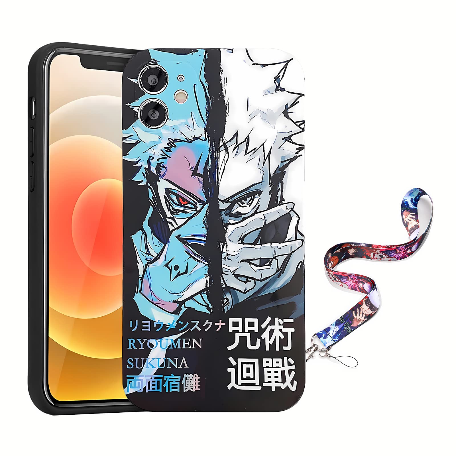 Anime Phone Case for iPhone Xs/11/12/13 - Cute Cartoon Design with Free Keychain - Protective Shockproof Cover for Daily Use, School, Work & Travel