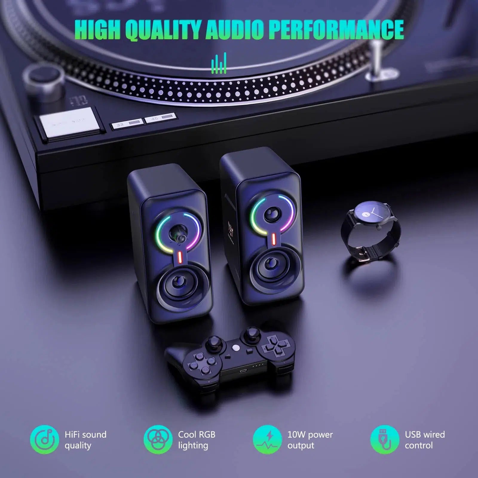 ONIKUMA L6 Wireless Bluetooth 5.0 Gaming Speaker with AUX Input - High-Quality Sound for PC, PS5, Xbox Gaming & Home Entertainment