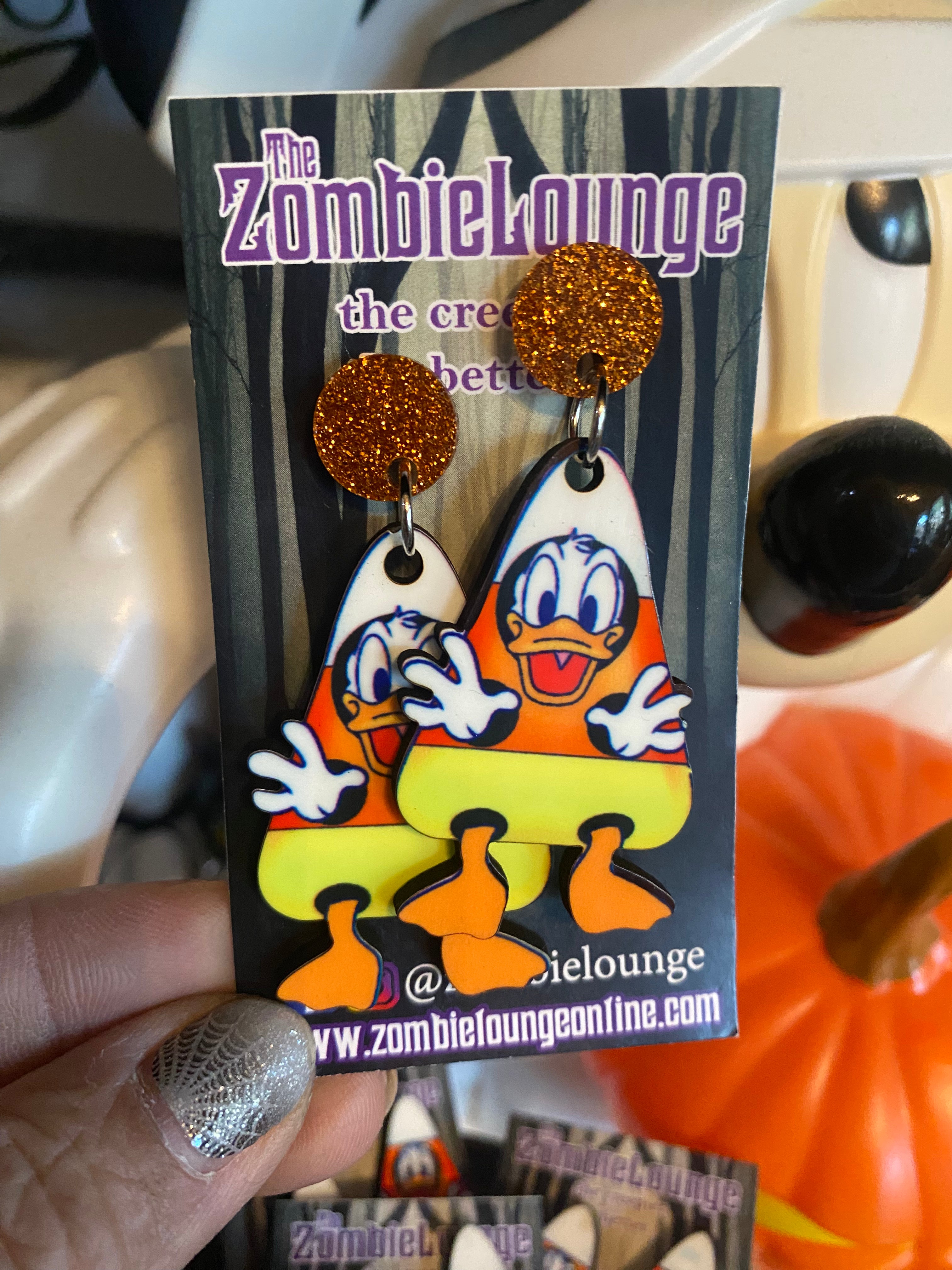 Candy Corn Duck Earrings - Halloween Jewelry, Fun Duckling Dangle Earrings for Women, Girls - Perfect for Halloween Costumes, Parties & Gifts