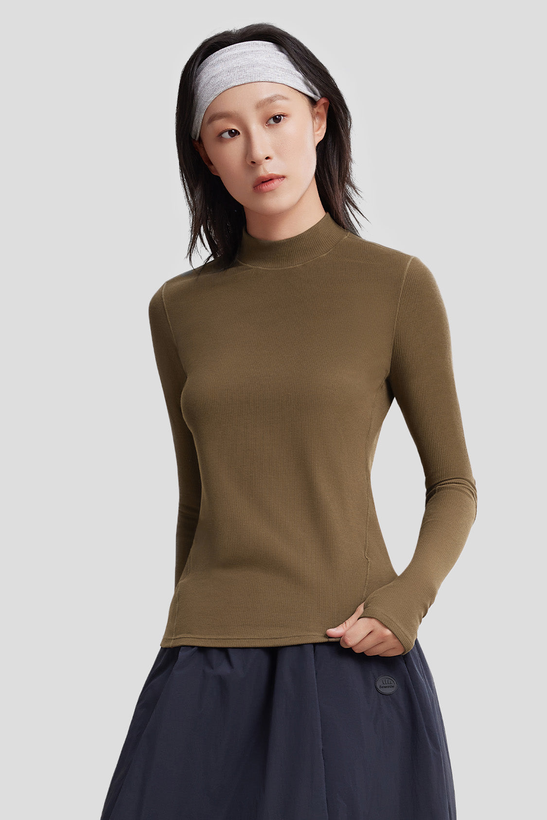 SoftShield Women's WarmCore Half Turtleneck Thermal Shirt - Cozy Winter Layering for Outdoor Activities & Casual Wear