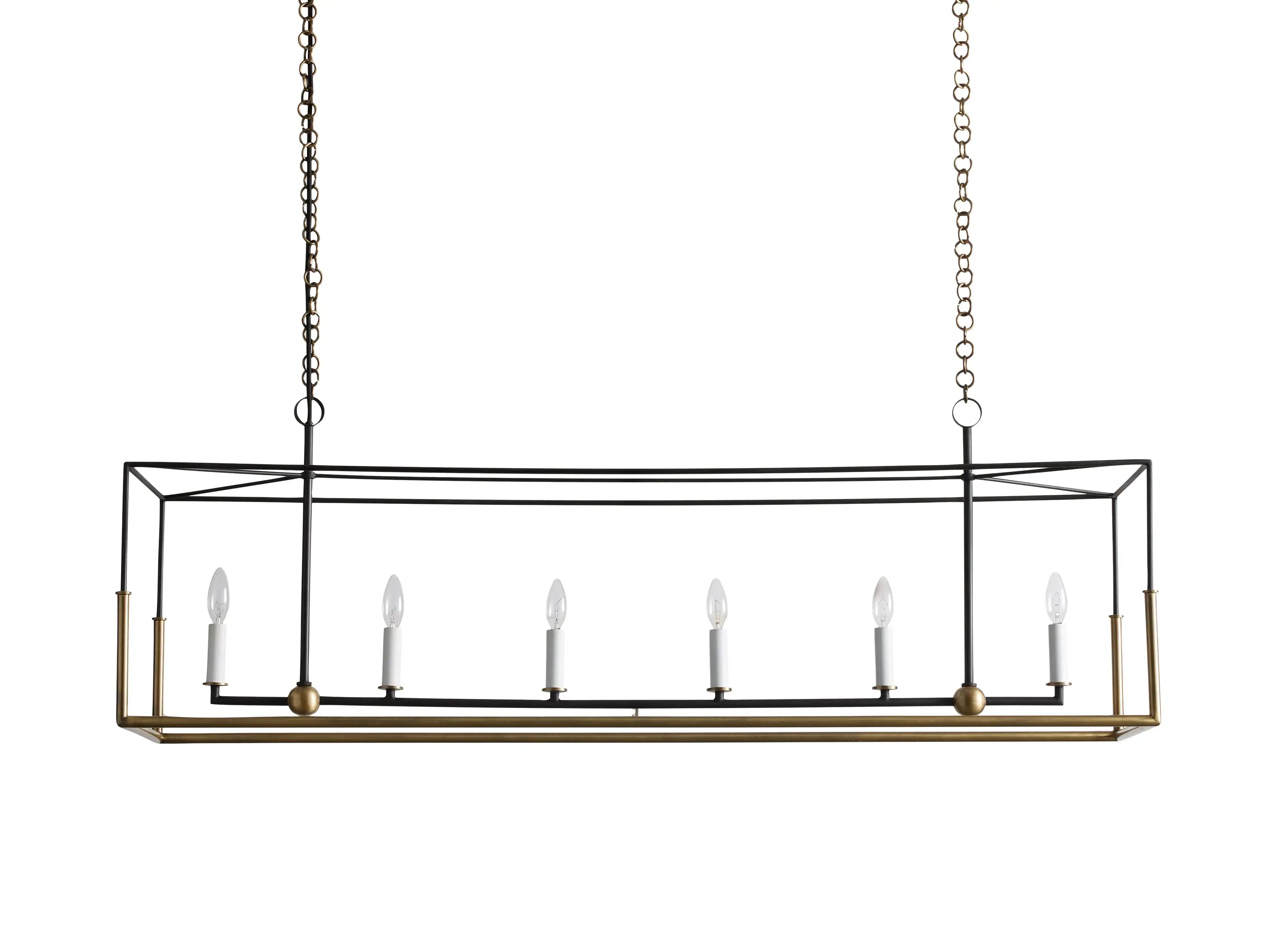 Holt 6-Light Modern Linear Chandelier - Brushed Nickel Finish for Dining Room, Kitchen Island & Contemporary Home Decor