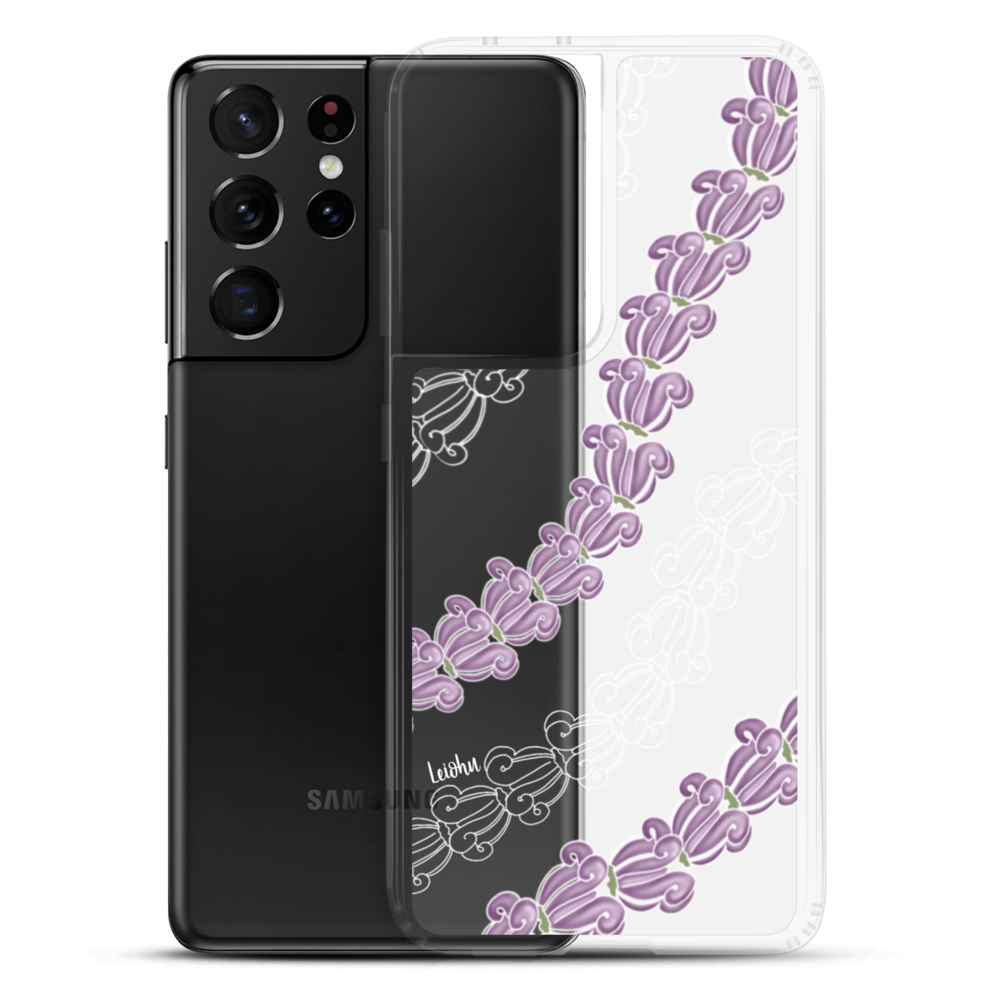 Samsung Clear Phone Case with Crown Lei Design - Slim Protective Cover for Samsung Galaxy [Model] - Perfect for Parties, Festivals, and Everyday Use