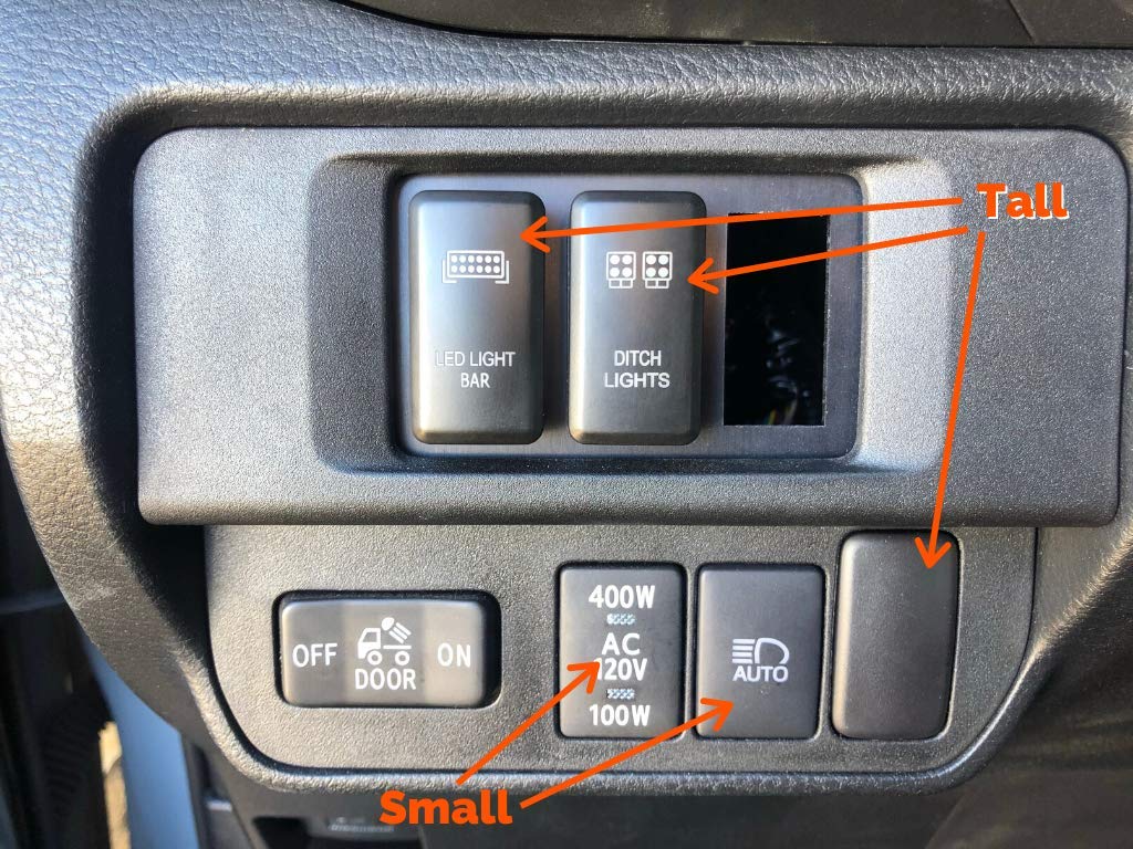Cali Raised LED Profile Ditch Light Brackets Kit for 2005-2015 Toyota Tacoma - 3x2 18W LED Pods with Wiring Harness & Amber Backlight Switch - Off-Road Lighting for Night Driving, Camping & Adventure
