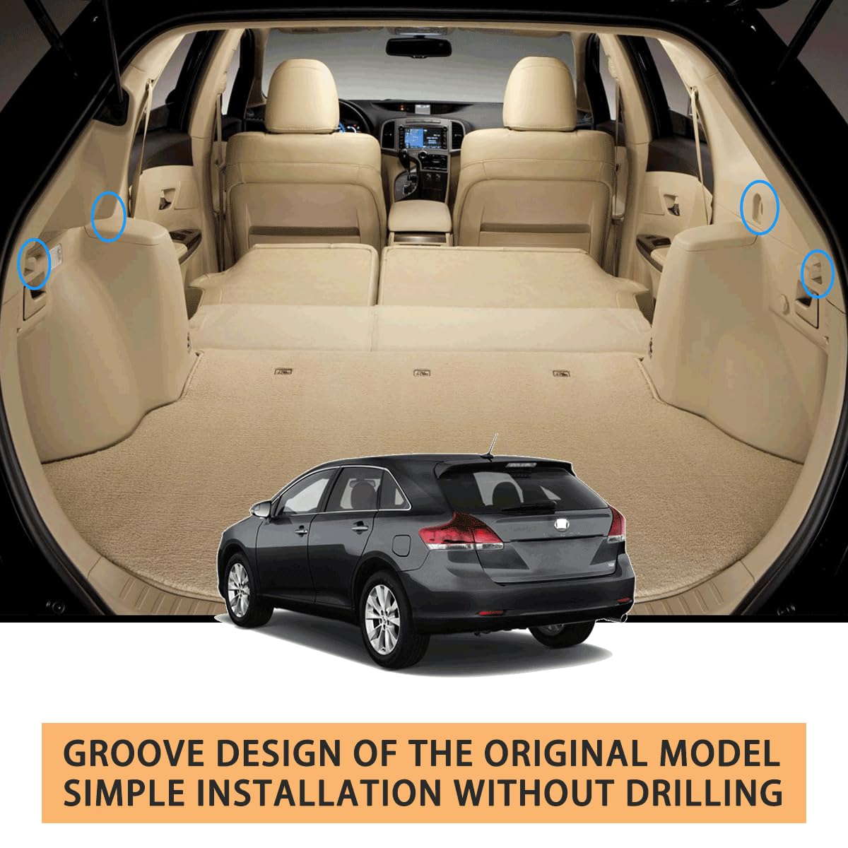 2009-2015 Toyota Venza Retractable Cargo Cover - Trunk Security Shade & Privacy Screen Protector | Durable Accessory for SUV Storage Protection | Perfect for Road Trips, Grocery Hauling & Pet Transport