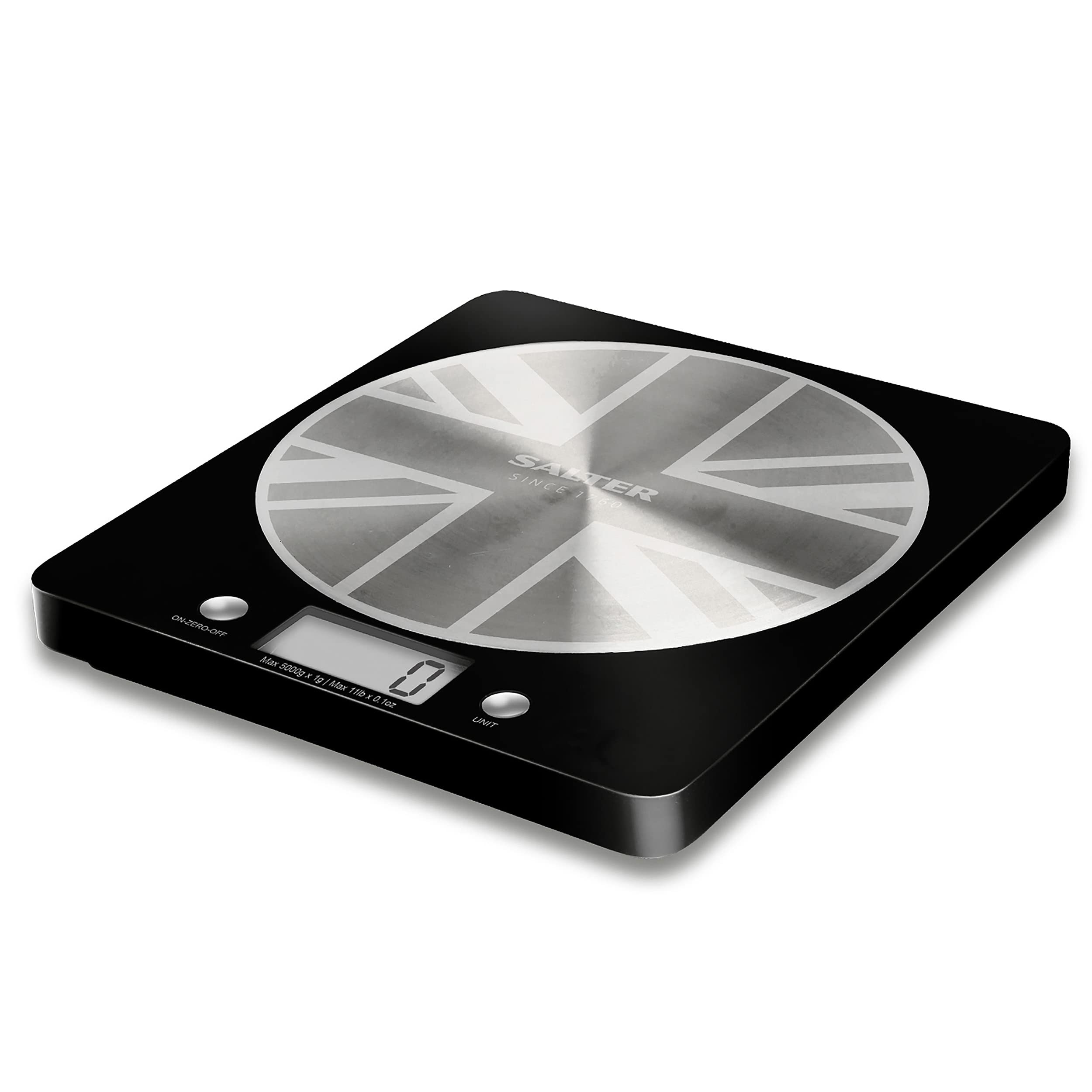Salter Digital Kitchen Scale – 5kg Capacity, LCD Display, Multi-Function Food Scale for Baking, Cooking & Measuring Liquids | Precise Weighing for Ingredients, Coffee, Flour & More | Includes Battery & Stainless Steel Platform