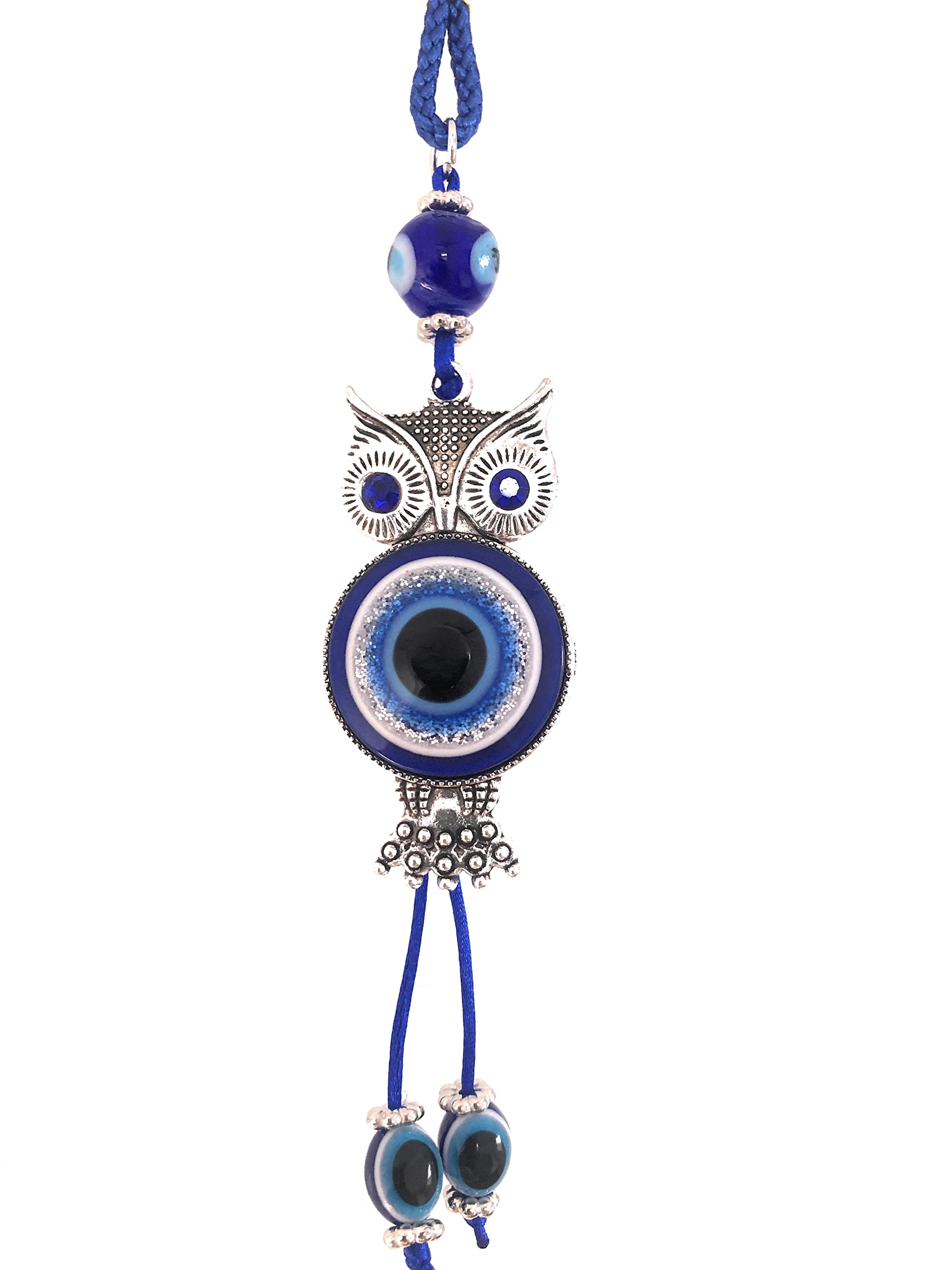 Evil Eye Car Mirror Hanging Decorations - Owl-Shaped Rearview Mirror Accessories & Pendant for Protection & Style - Perfect for Car Interior Decor & Gift Giving