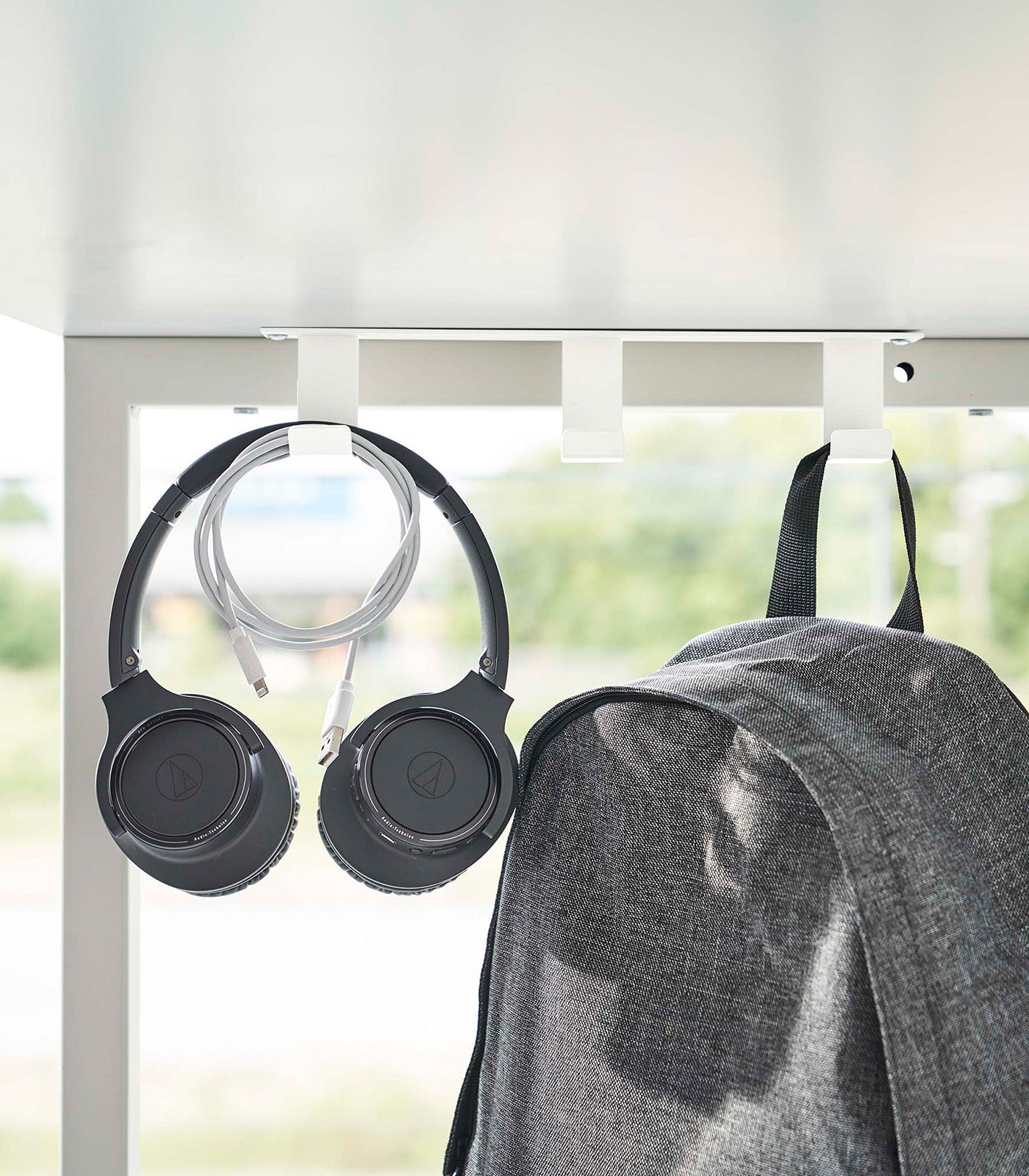 Under Desk Organizer Hanger - Heavy Duty Steel Storage for Office & Home - Perfect for Files, Headphones, Cables & More