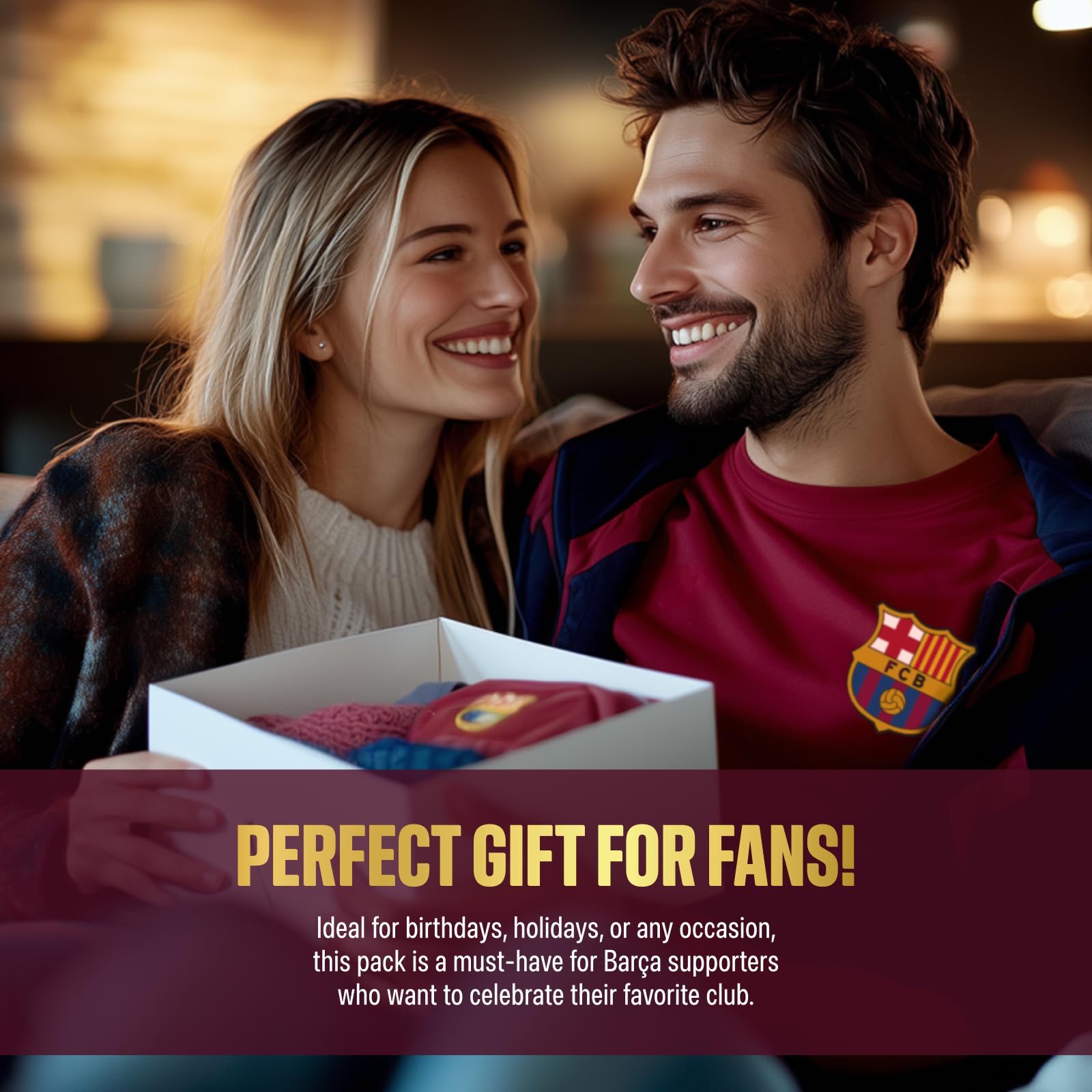 Official FC Barcelona Soccer Fan Pack - 5-Piece Set with Bag, Scarf, Jacket & Shirts | Licensed Merchandise for Soccer Games, Travel & Fan Support