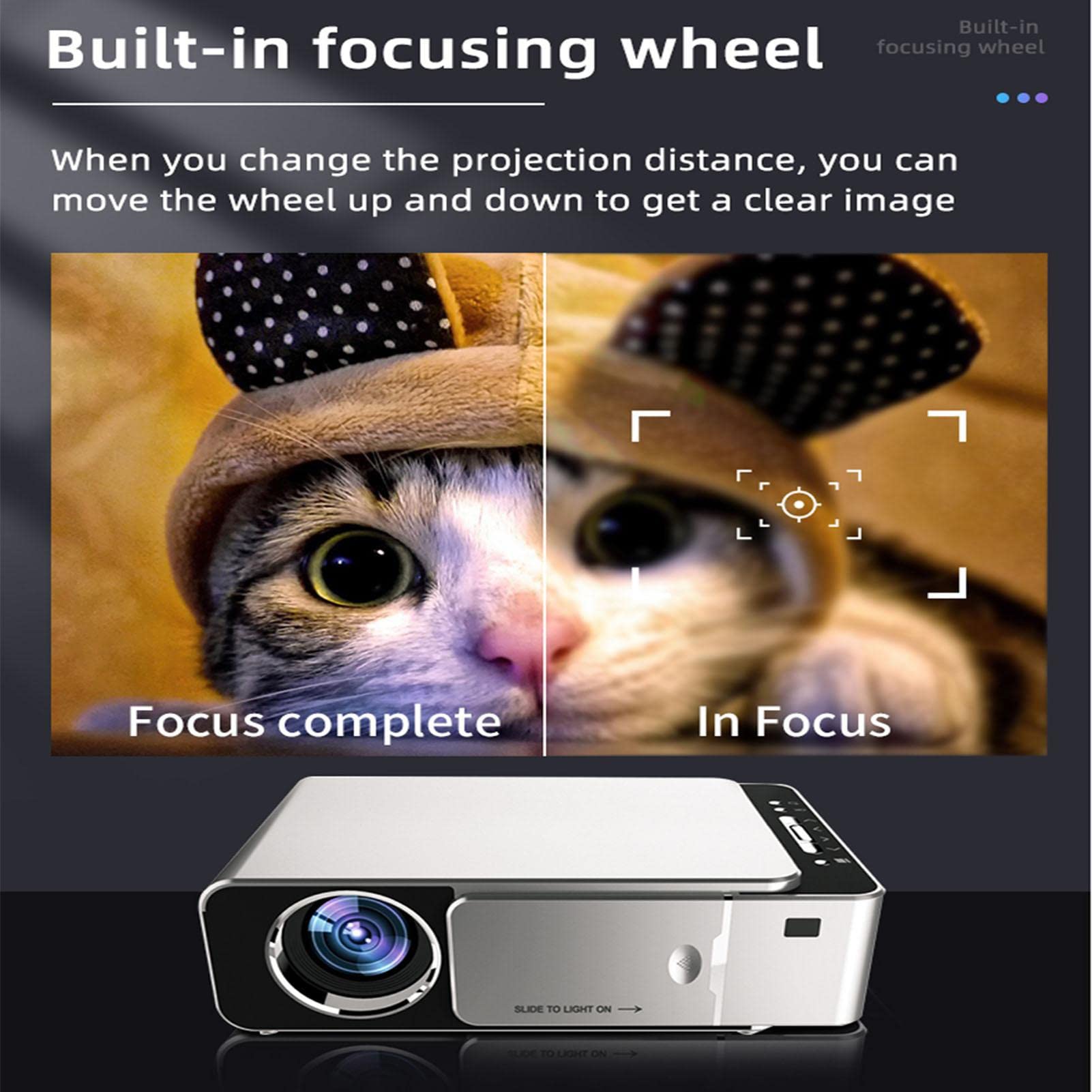 Jildouf Smart Projector - 1080P HD Art Projector for Adults with Noise Suppression, Compatible with iPhone/Android/Windows/TV Stick/USB - Perfect for Home Theater, Art Tracing, and Office Presentations