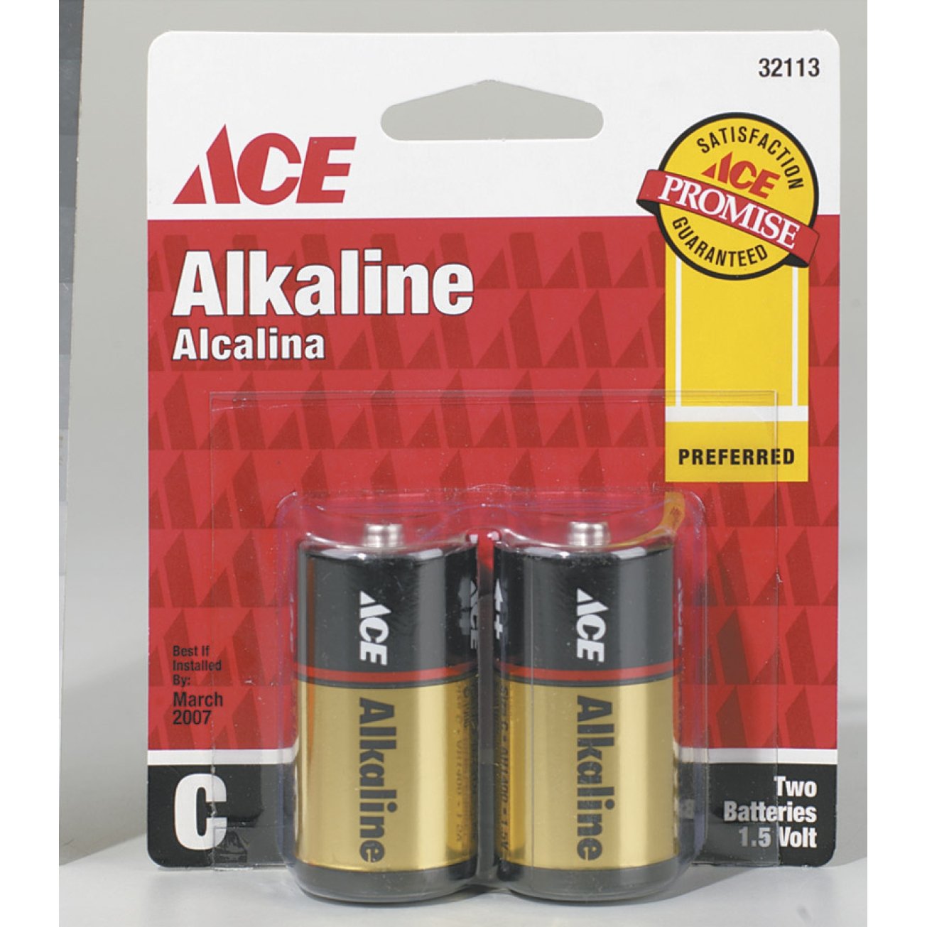 Ace C Alkaline Batteries 1.5V 2-Pack - Long-Lasting Power for Toys, Flashlights & Remote Controls